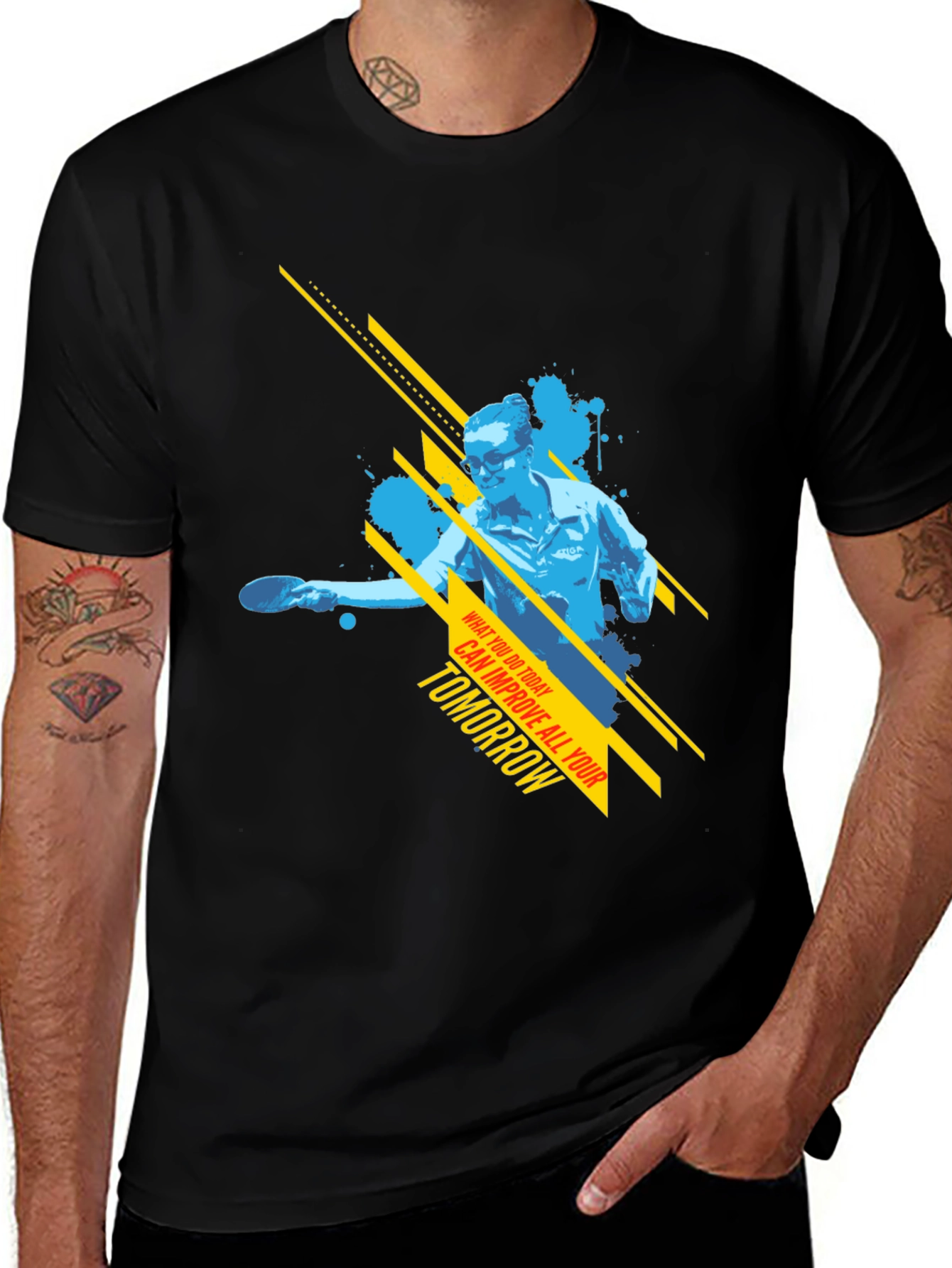 Variant 12 of Table Tennis Graphic Tee - Improve Tomorrow T-Shirt