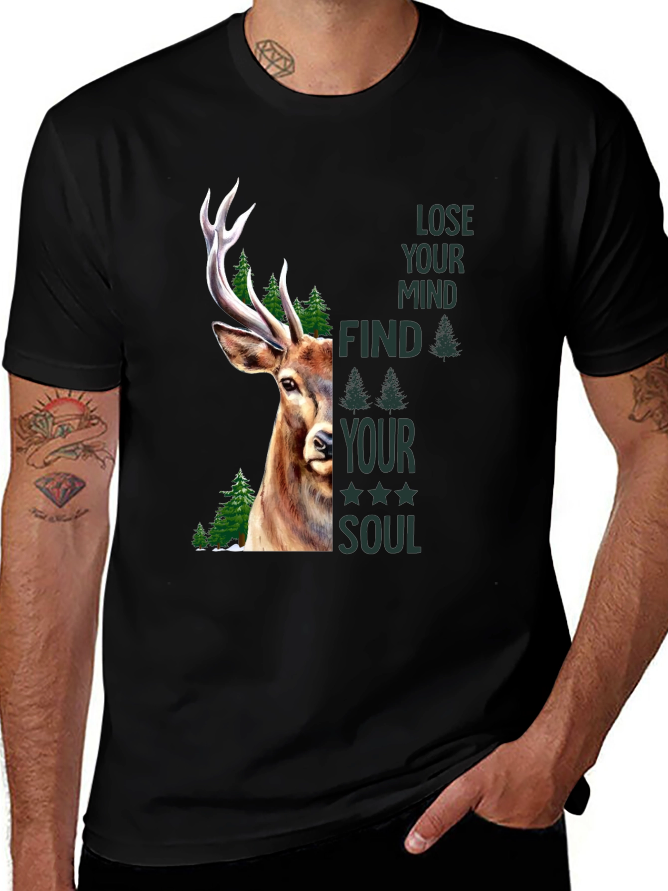 Variant 10 of Deer Lose Your Mind Find Your Soul Graphic Tee
