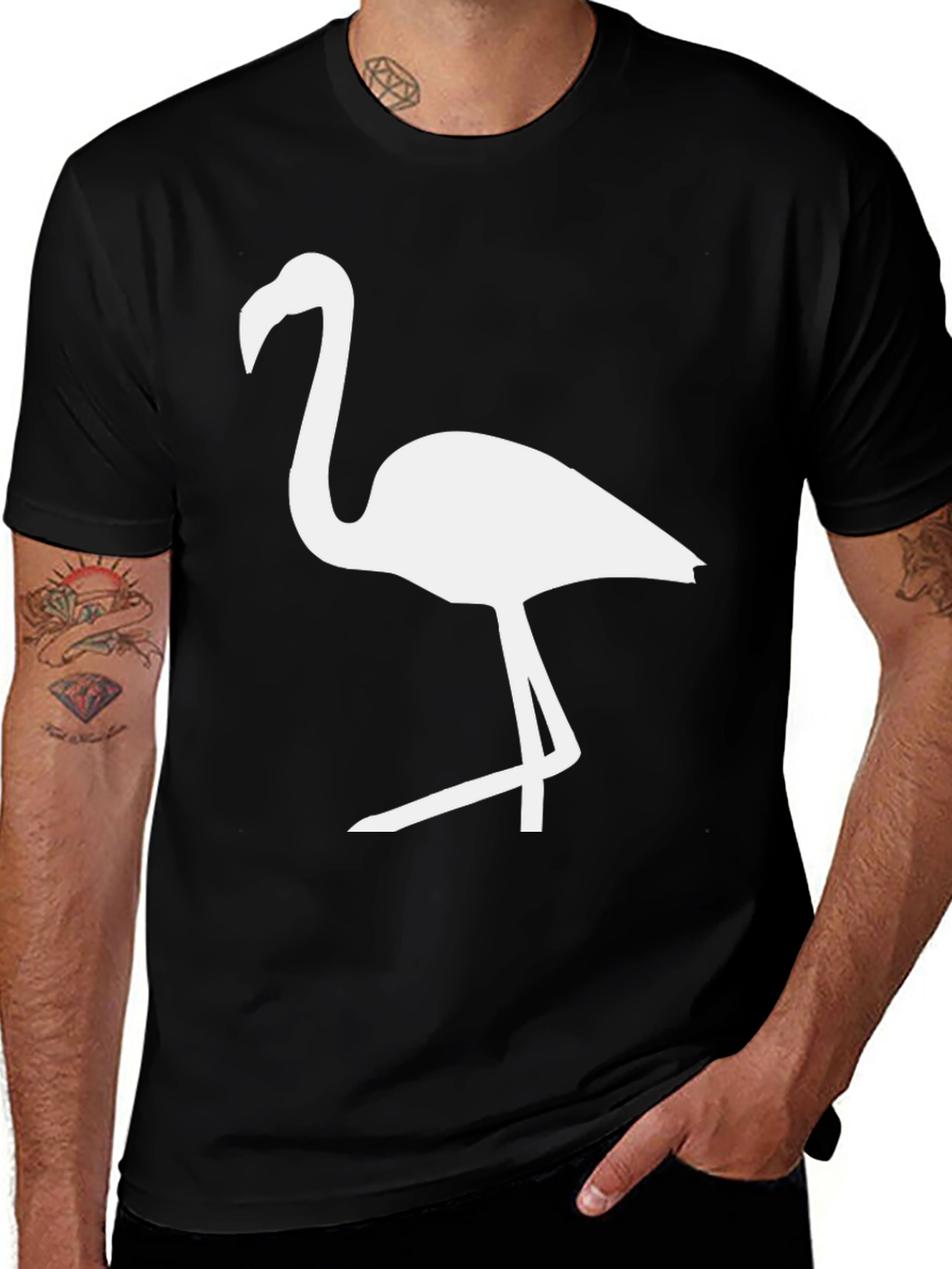 Variant 28 of Black Flamingo Graphic Tee - Casual Comfort