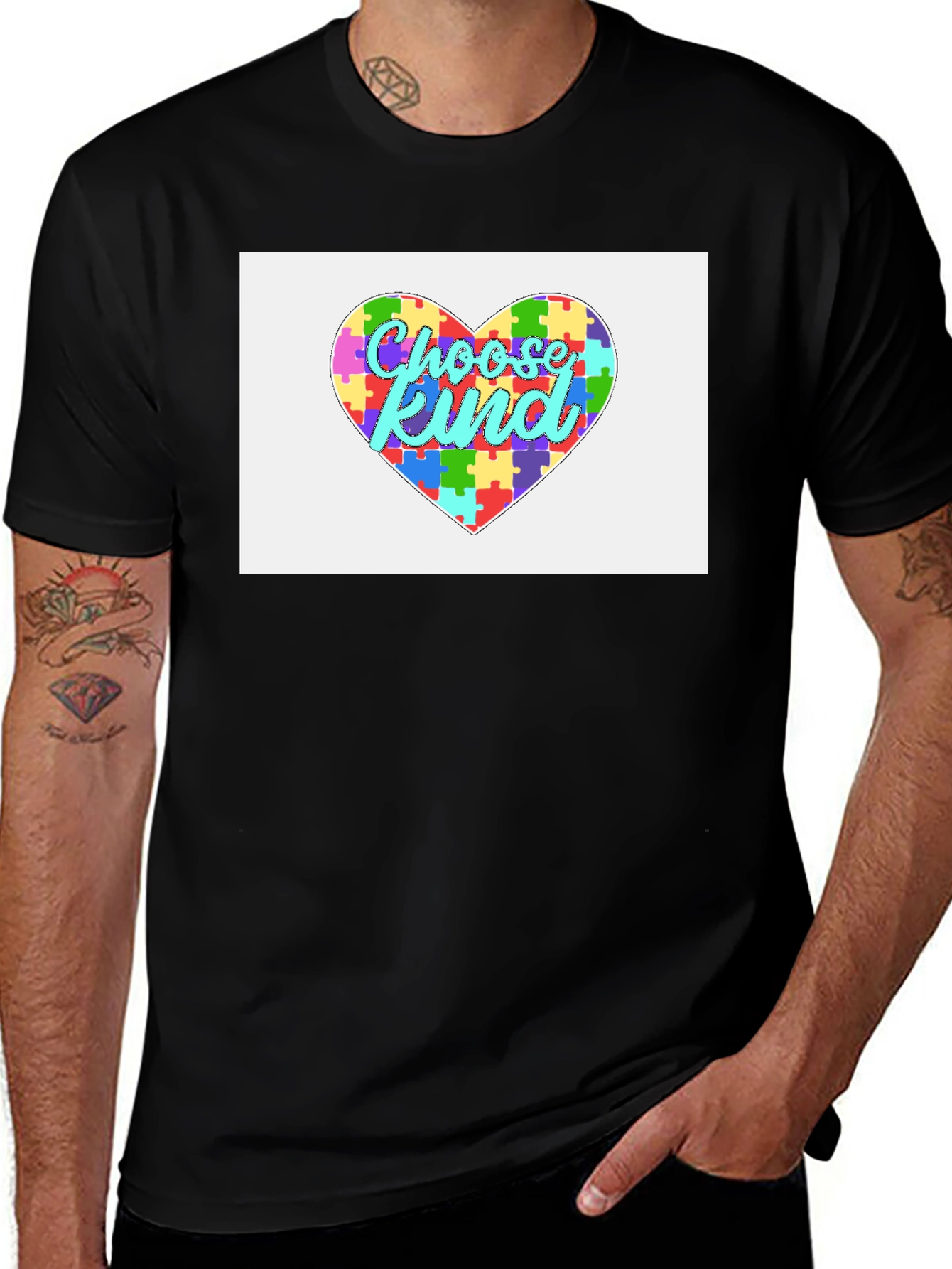 Variant 5 of Choose Kind Autism Awareness Heart T-Shirt