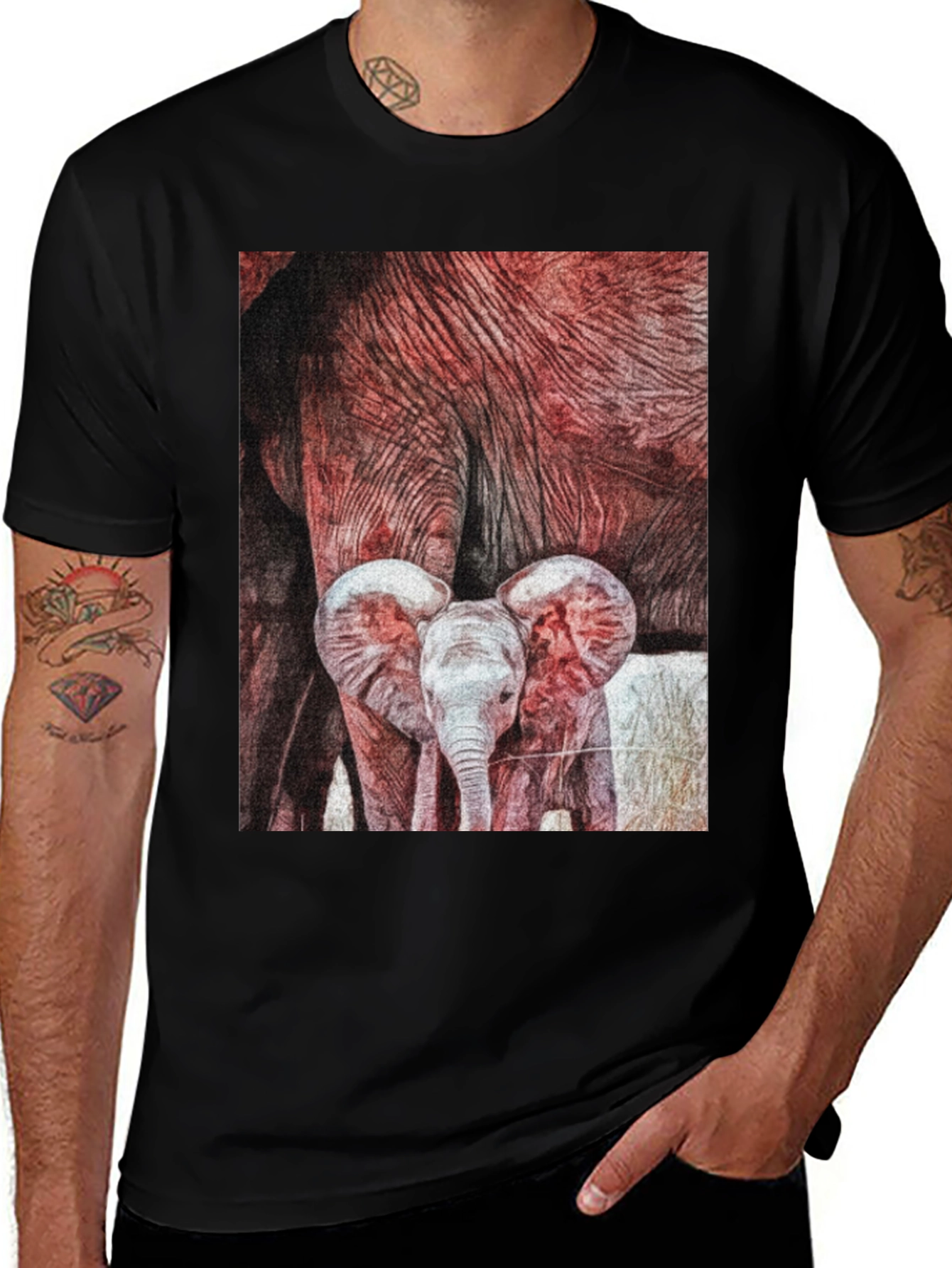 Variant 11 of Elephant Family Graphic Tee