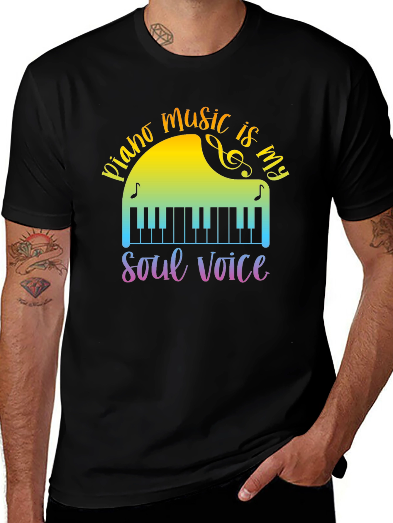 Variant 19 of Piano Music is My Soul Voice T-Shirt