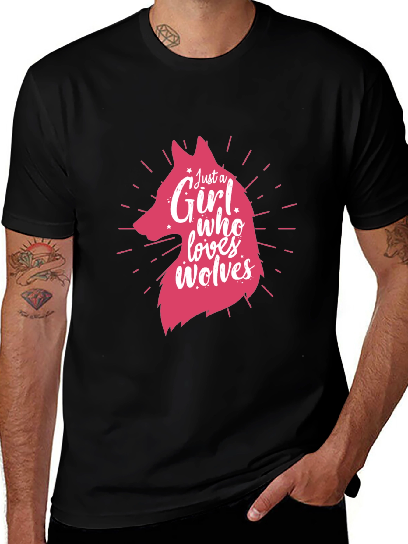 Variant 14 of Just a Girl Who Loves Wolves Graphic Tee