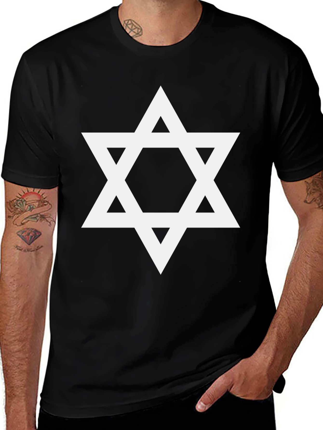 Star of David Graphic Tee - Classic Black