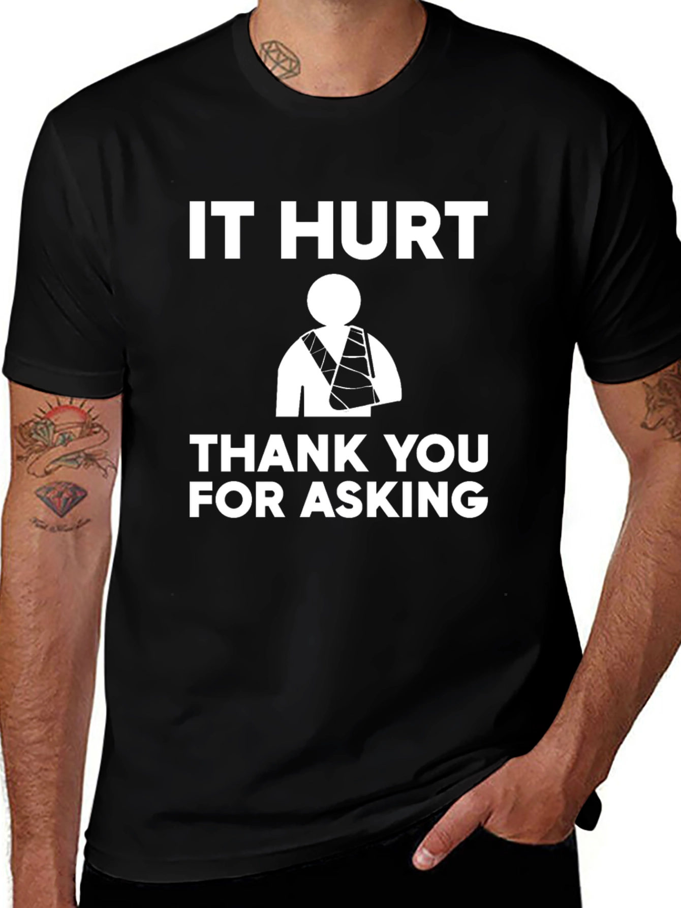 It Hurt Arm Cast Graphic T-Shirt