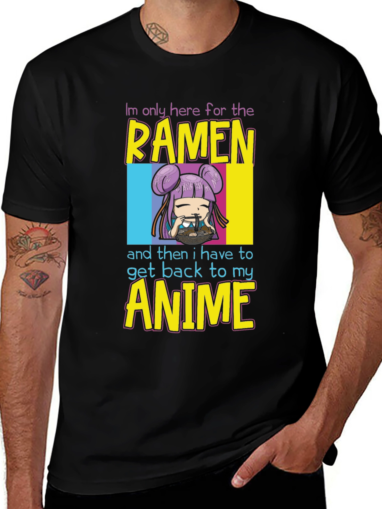 Variant 17 of Ramen & Anime Graphic Tee - Black