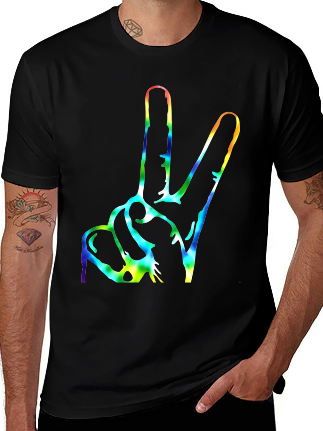 Variant 3 of Tie Dye Peace Sign Graphic T-Shirt - Unisex