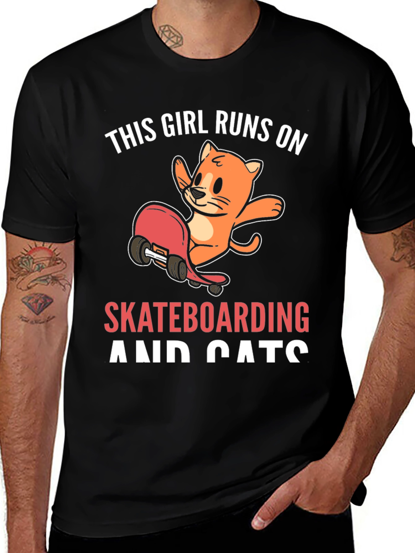 Variant 18 of Skateboarding Cat T-Shirt