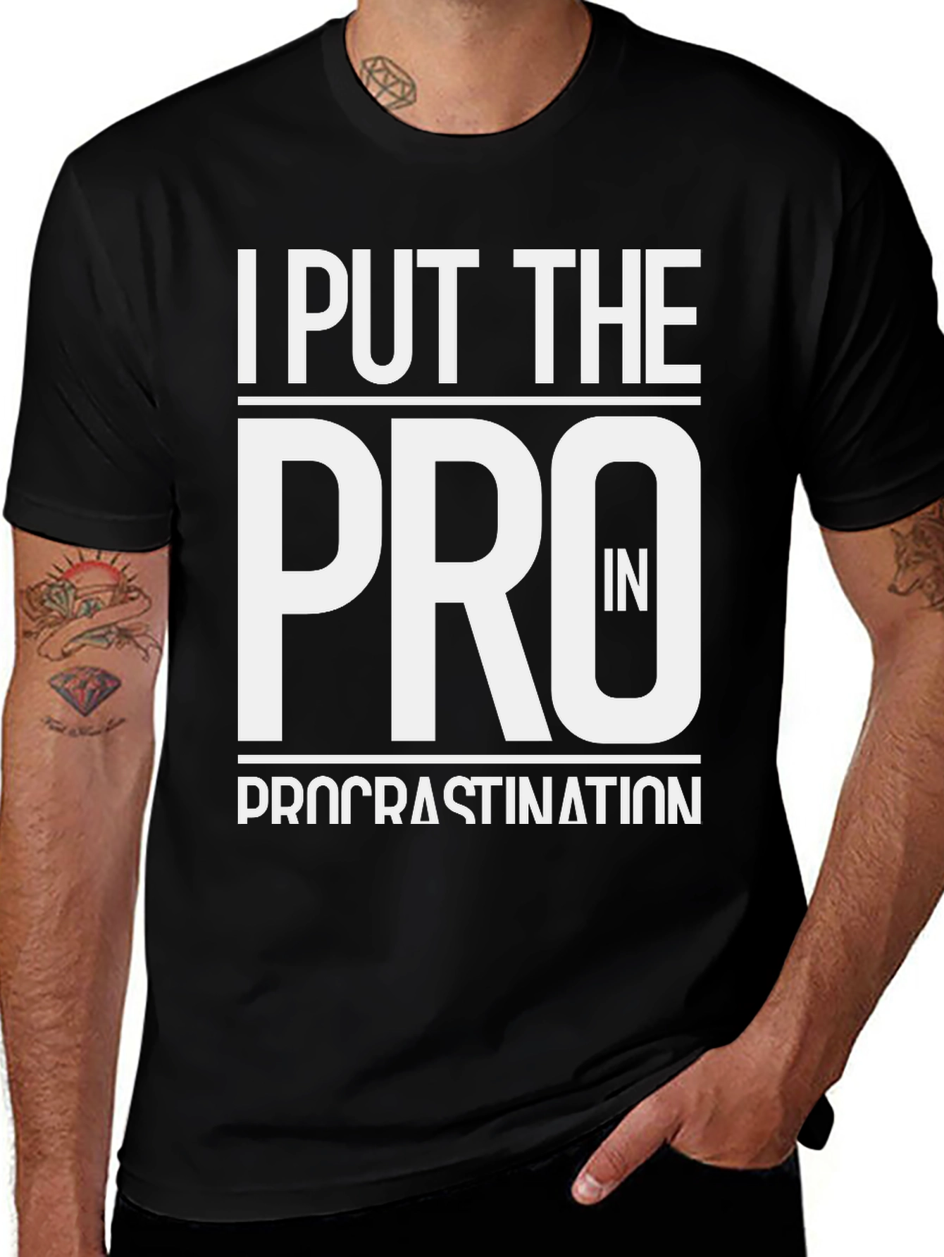 Variant 18 of Procrastination Pro T-Shirt - Black Cotton Tee