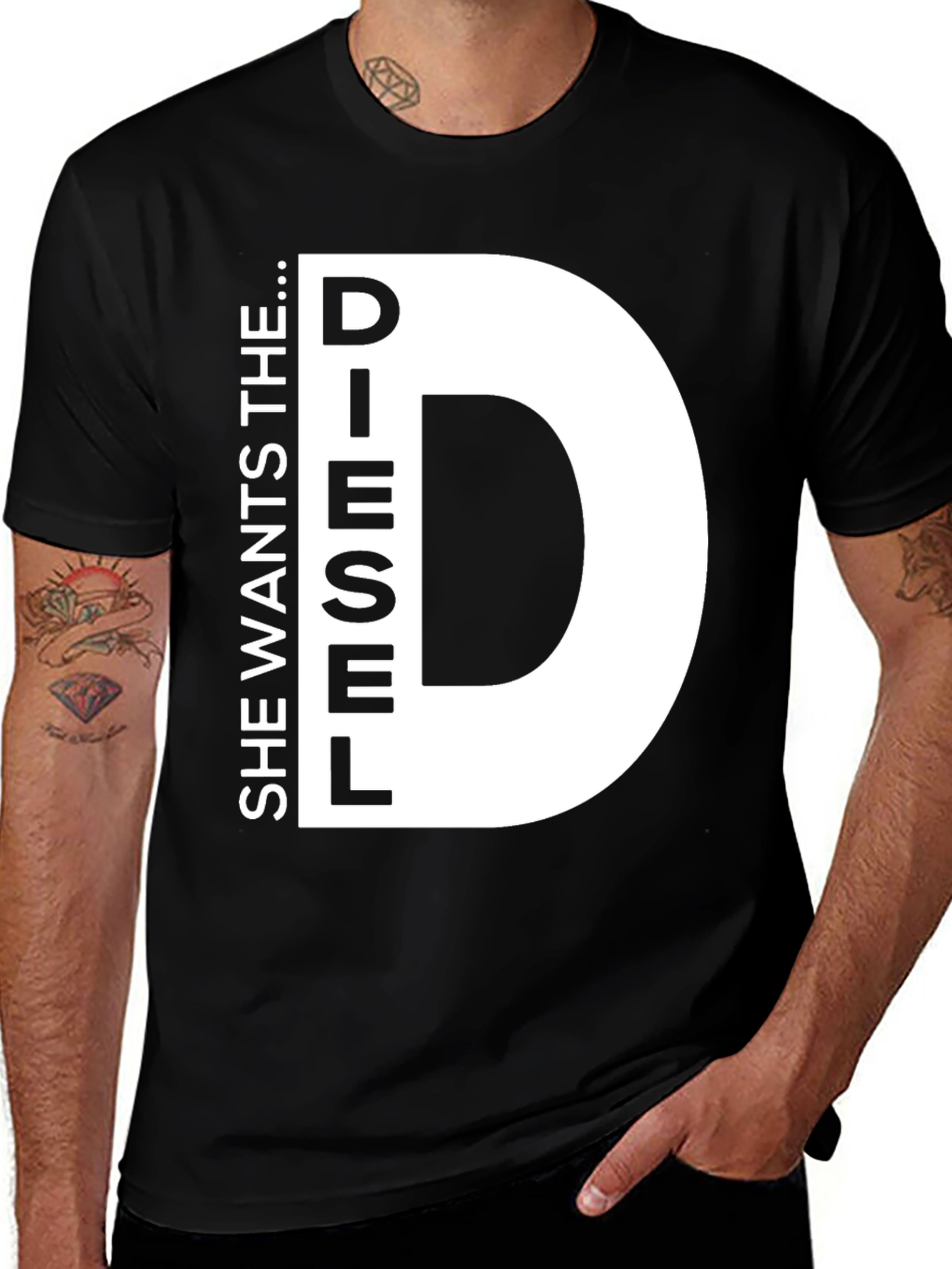 Black She Wants the D...iesel T-Shirt Novelty Fun main image