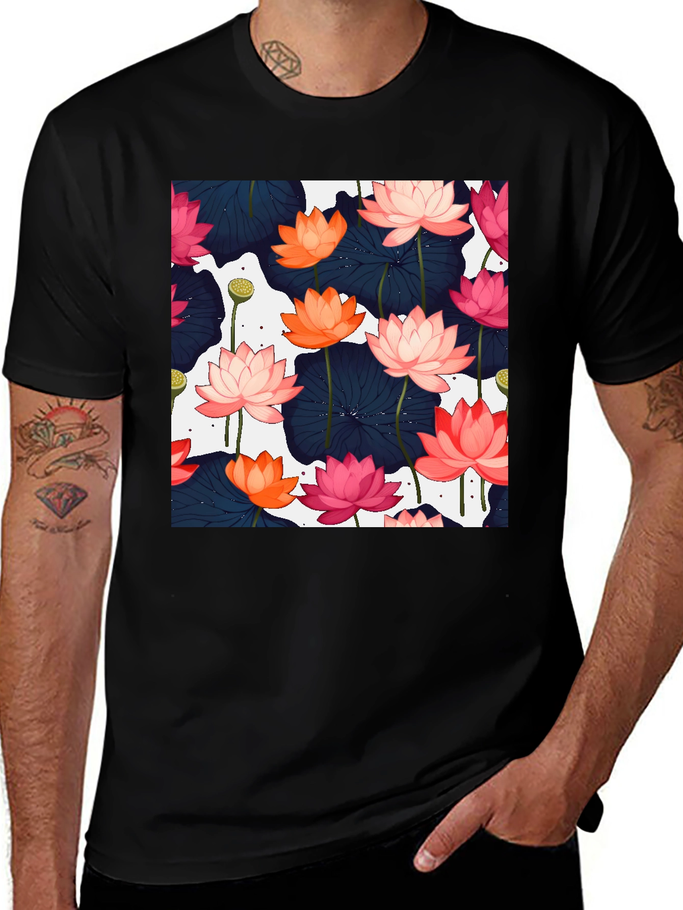 Variant 17 of Lotus Flower Graphic T-Shirt