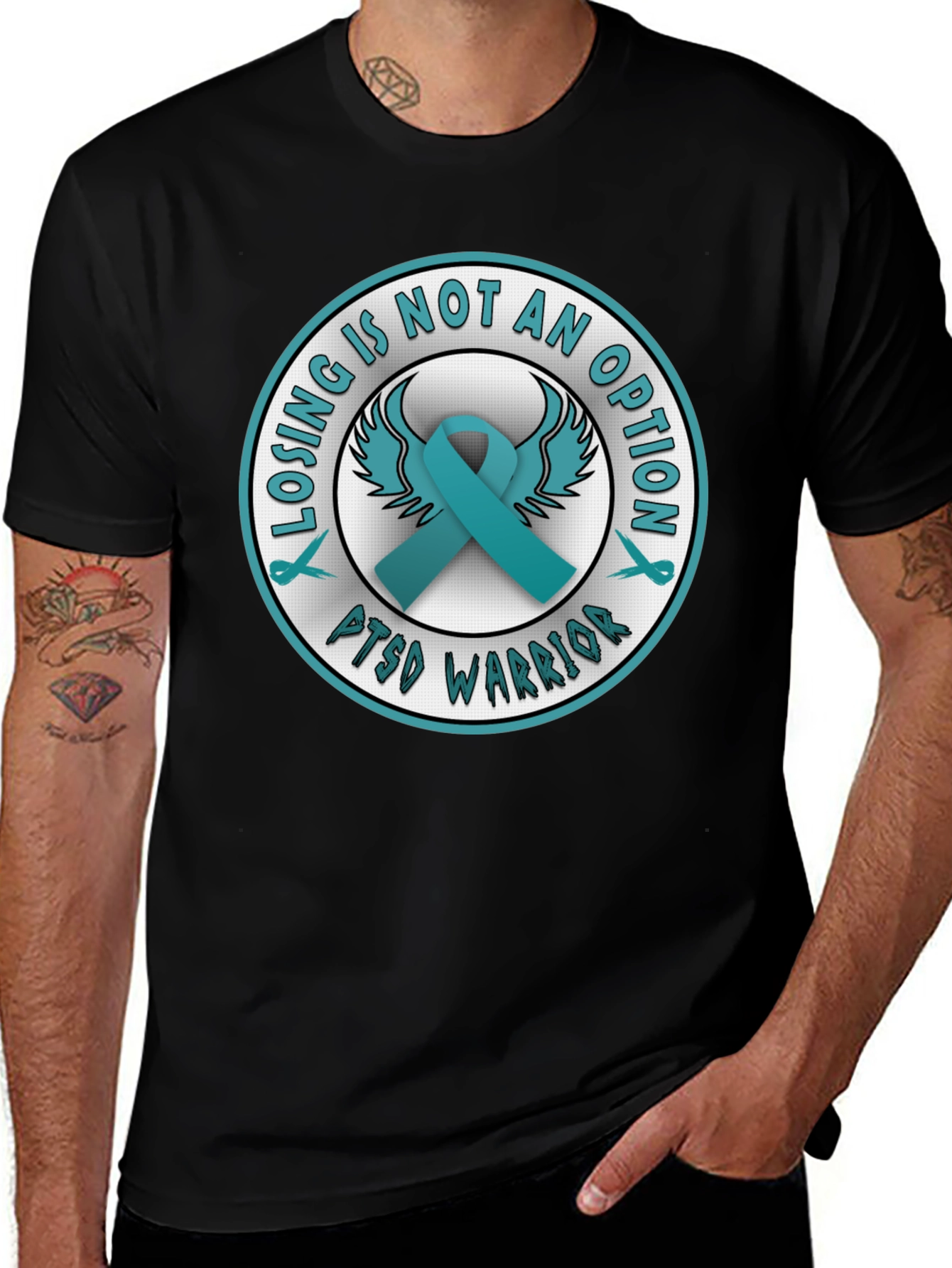 Variant 7 of PTSD Warrior T-Shirt - Losing Is Not An Option