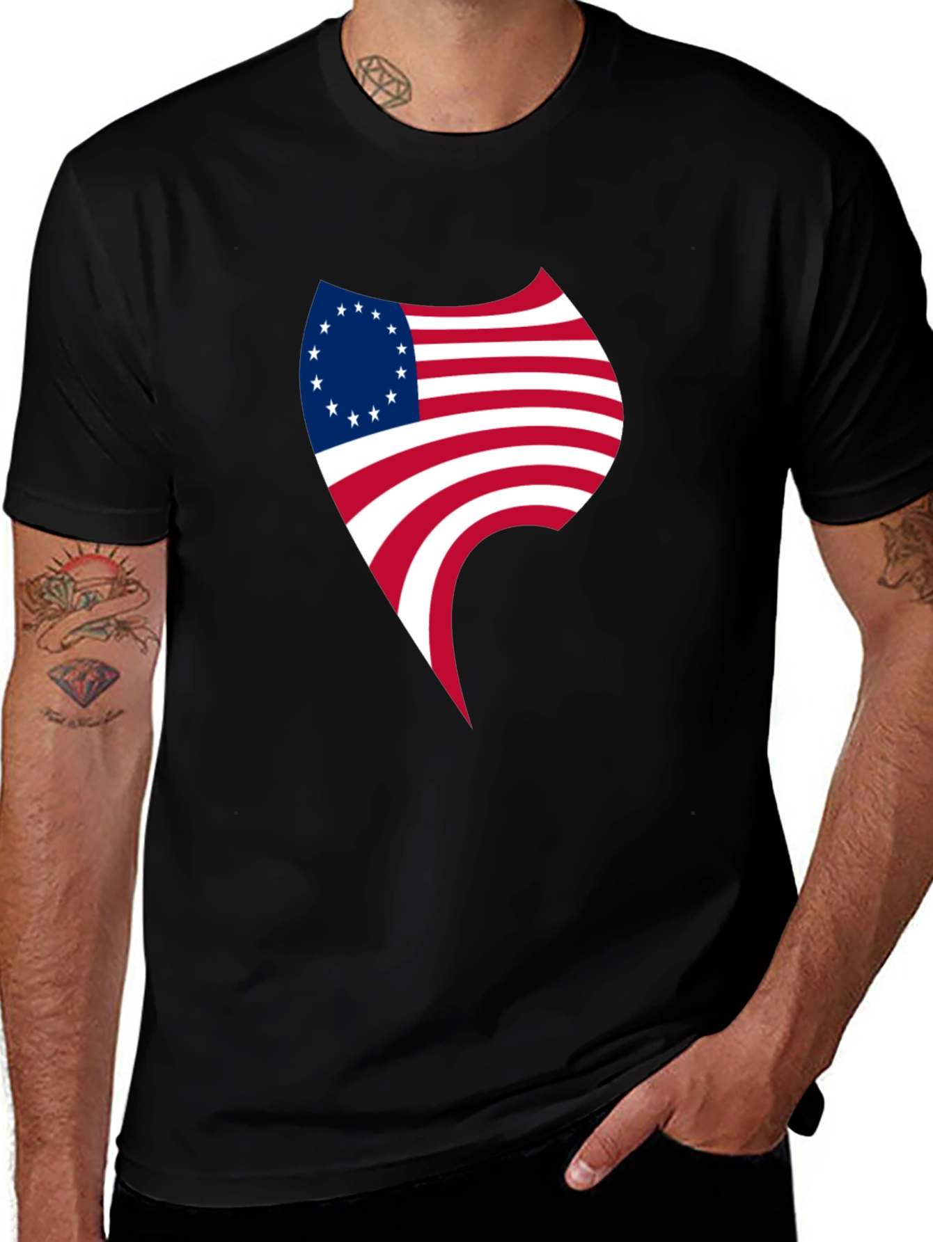 Variant 19 of Betsy Ross Flag Graphic T-Shirt - Patriotic Tee