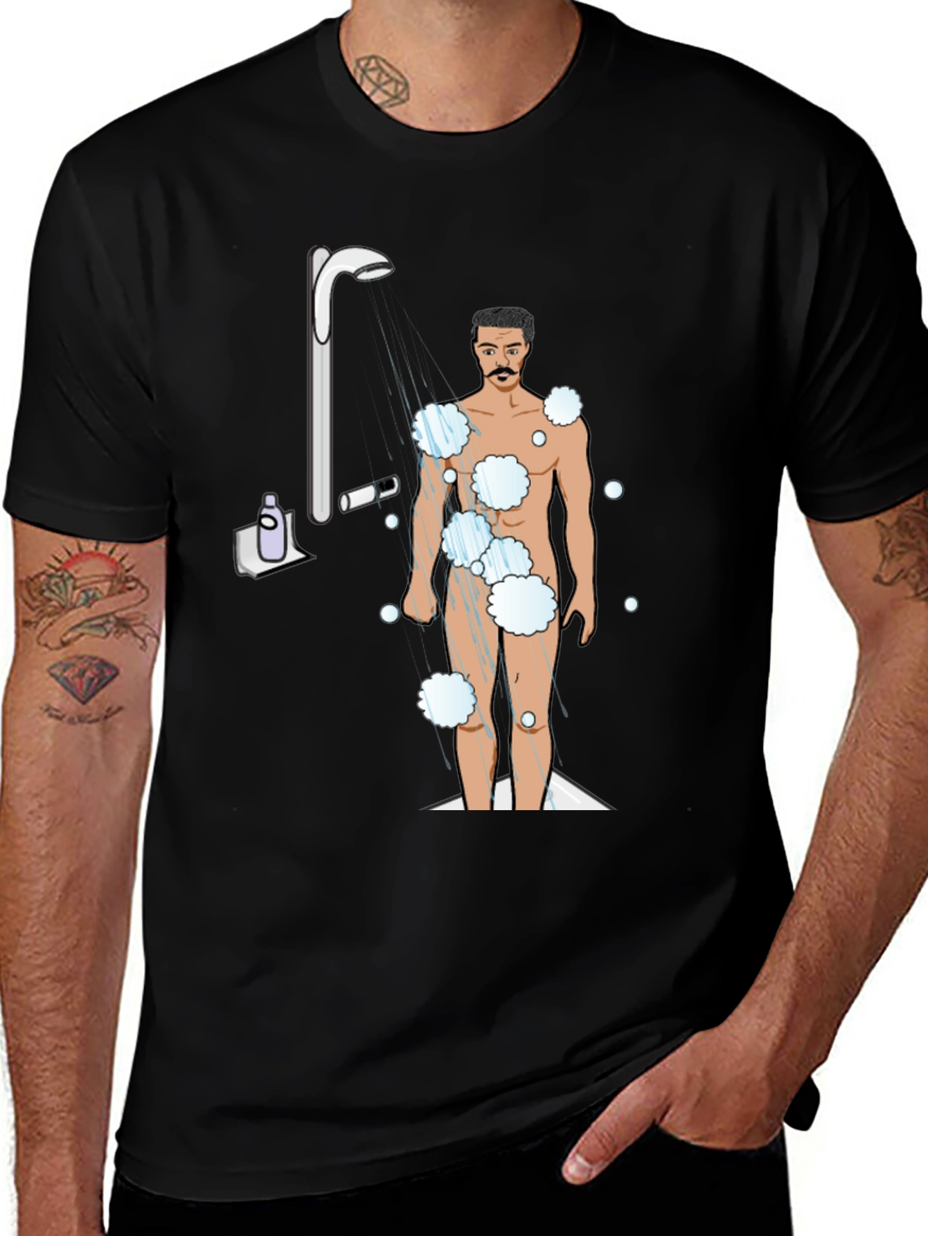 Shower Time Graphic Tee - Quirky Men's T-Shirt