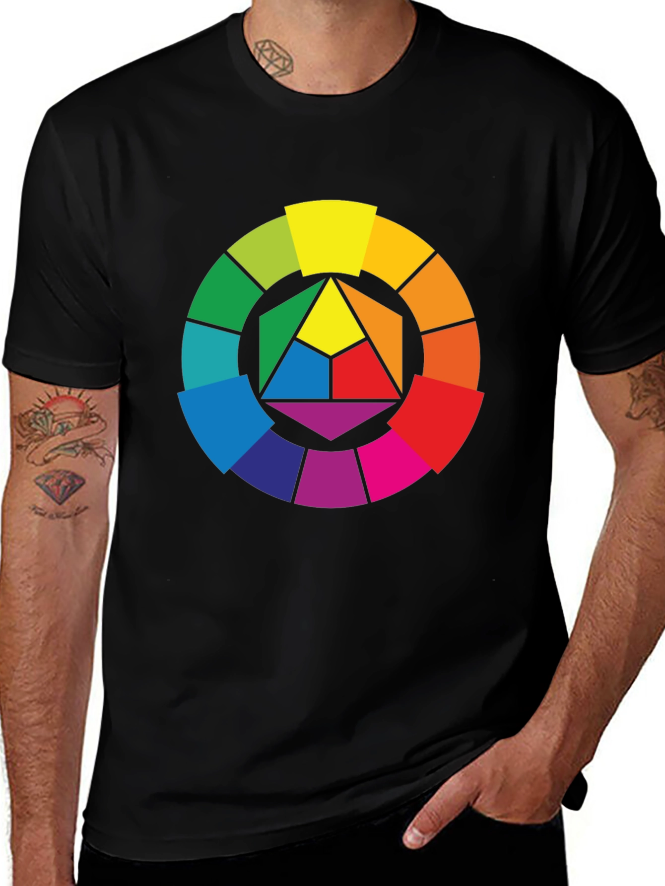 Variant 29 of Color Wheel Graphic Tee - Art Palette T-Shirt