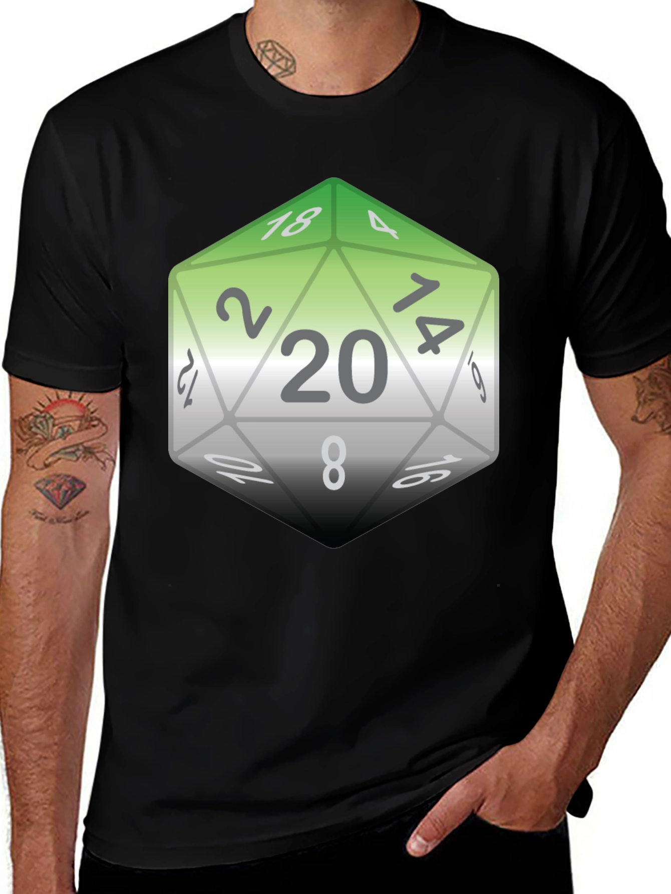 D20 Dice Graphic Tee - Role Playing Game T-Shirt