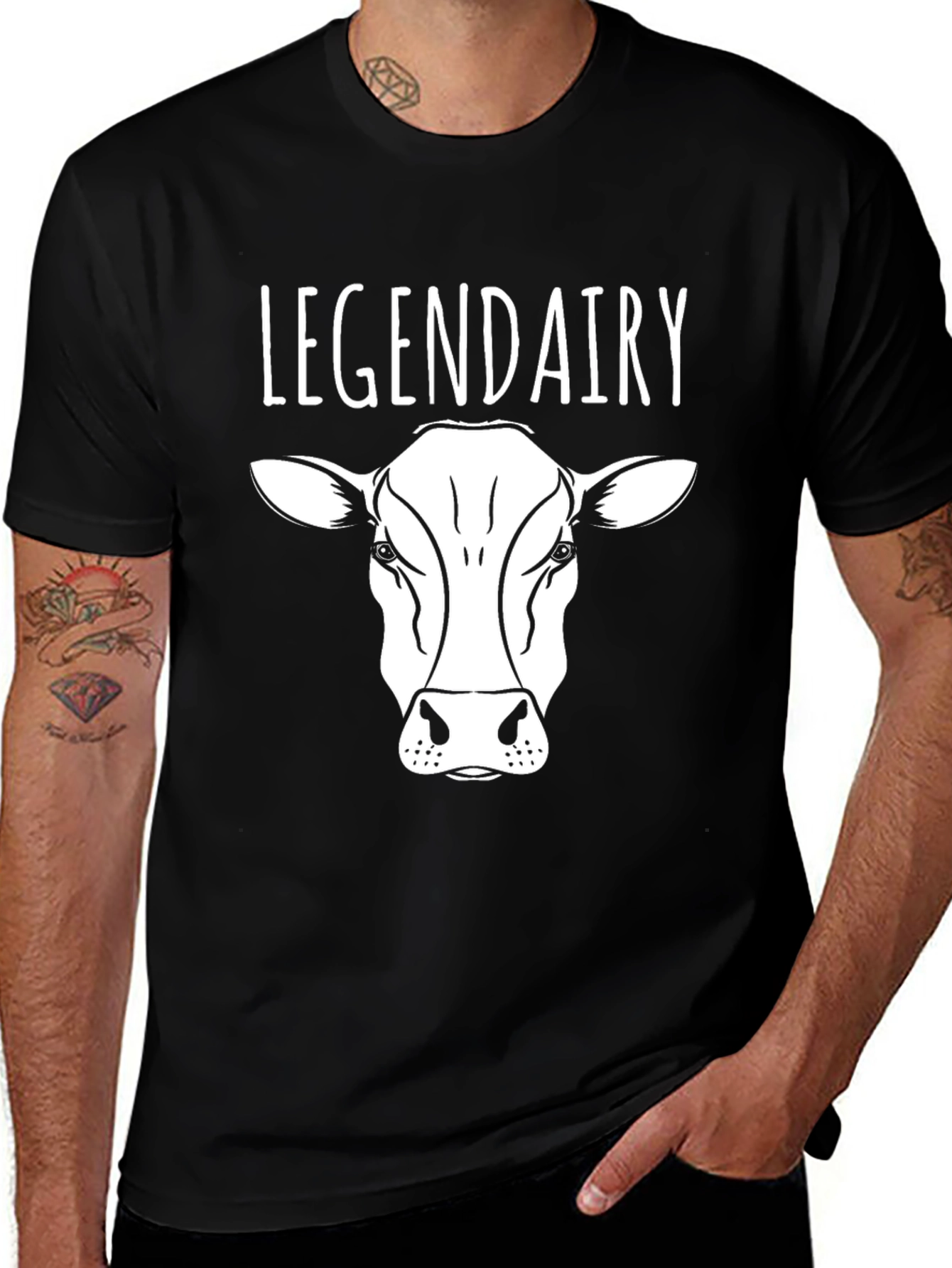 Variant 8 of Legendairy Cow Graphic Black T-Shirt