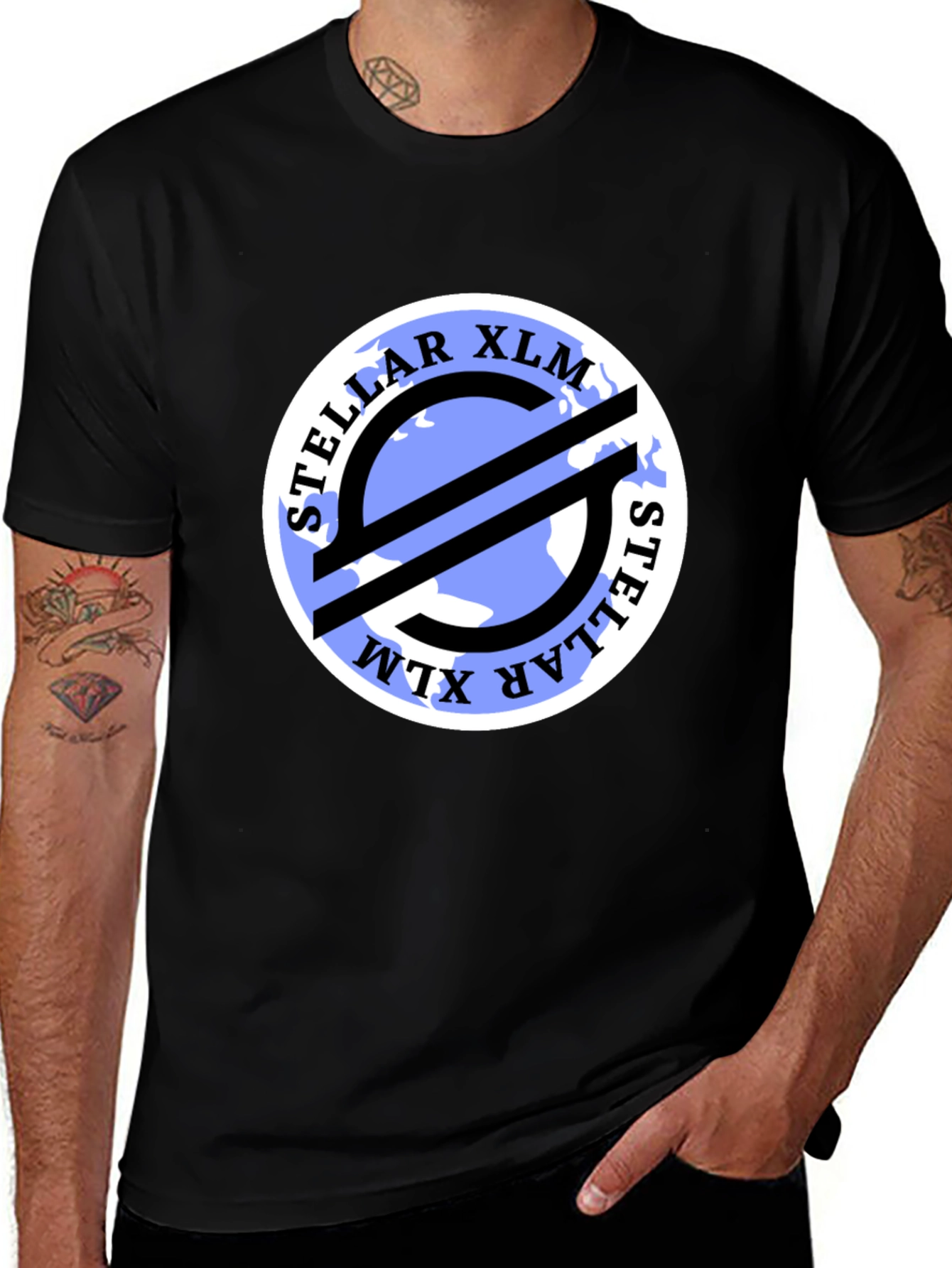 Stellar XLM Crypto T-Shirt - Black Cotton Blend