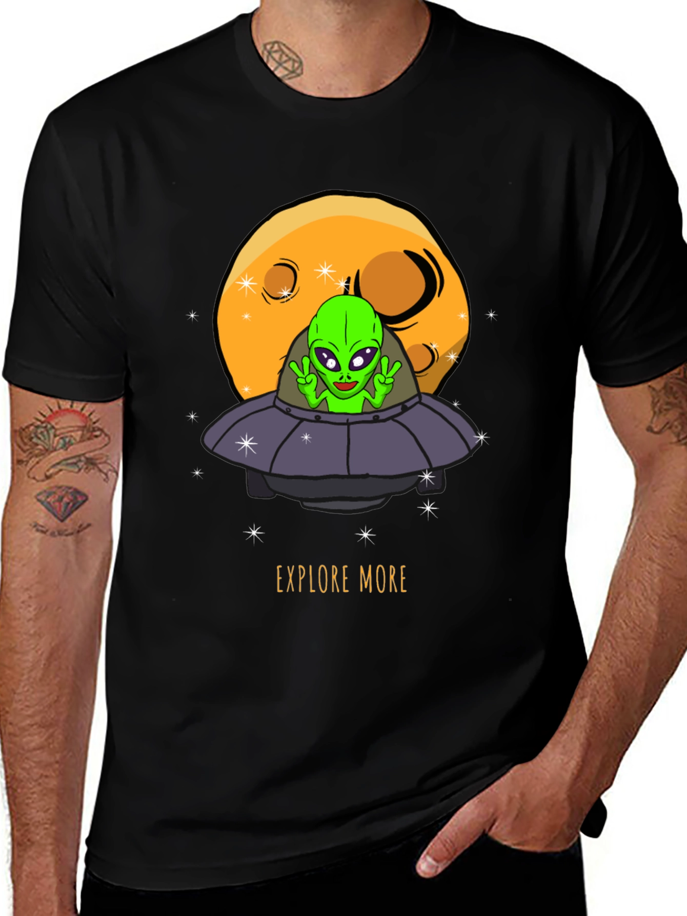 Variant 12 of Explore More Alien UFO Graphic T-Shirt