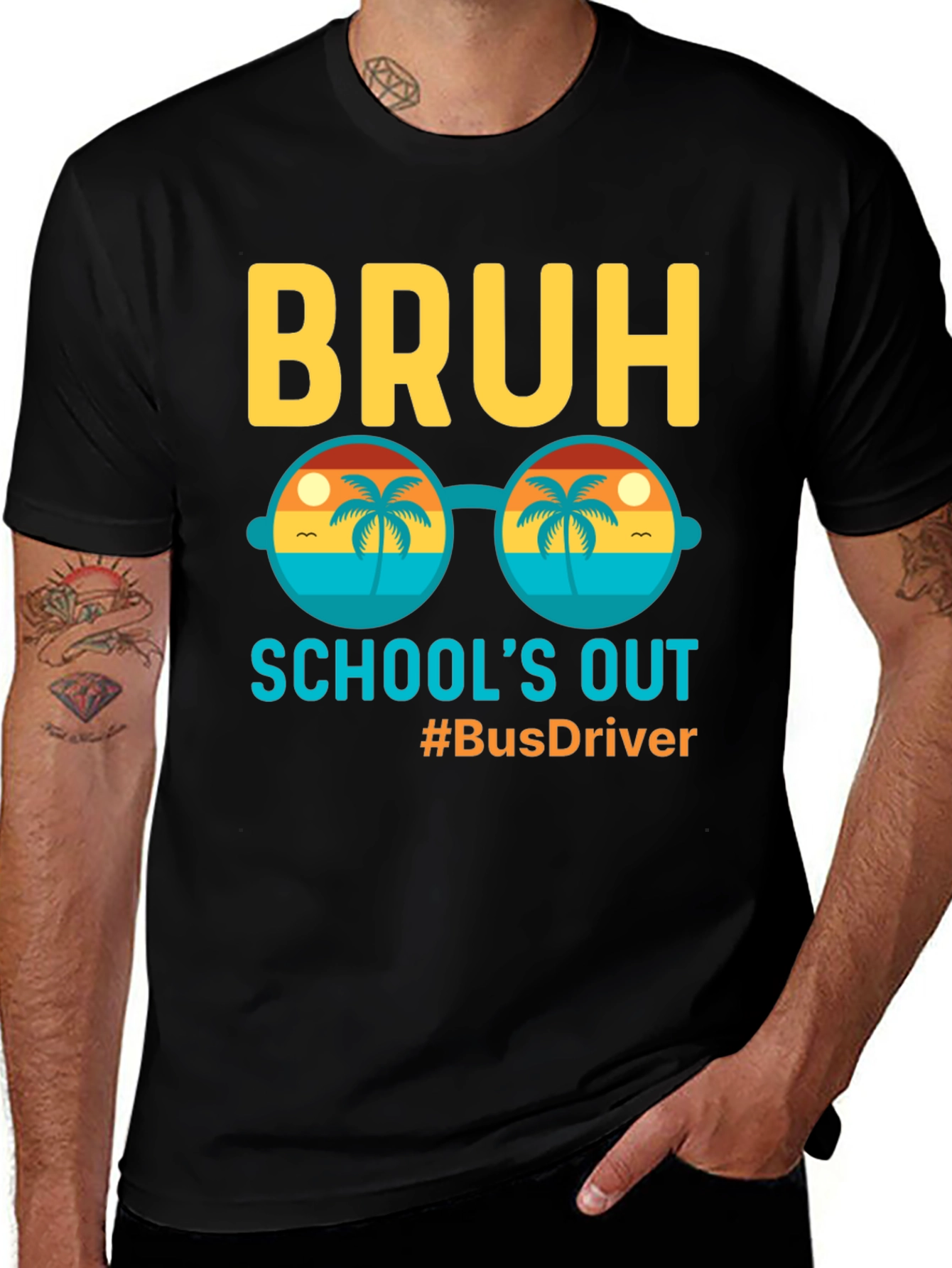 Bruh School's Out Bus Driver Graphic Tee