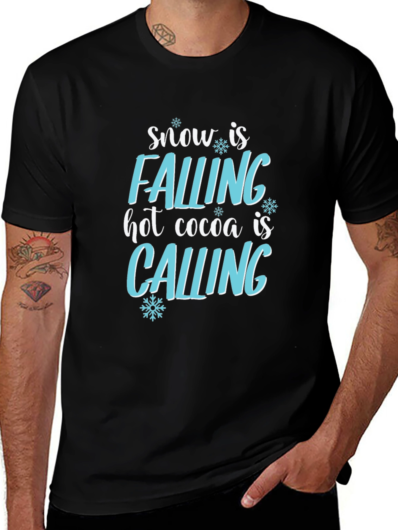 Variant 6 of Snow is Falling Hot Cocoa is Calling Graphic Tee