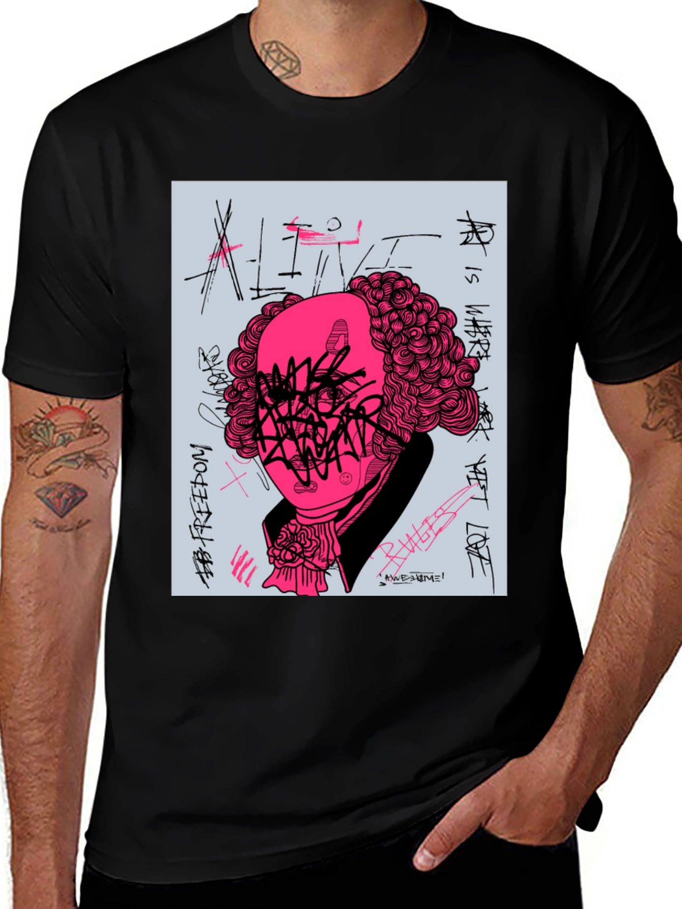 Variant 2 of Graphic Print T-Shirt - Street Art Design
