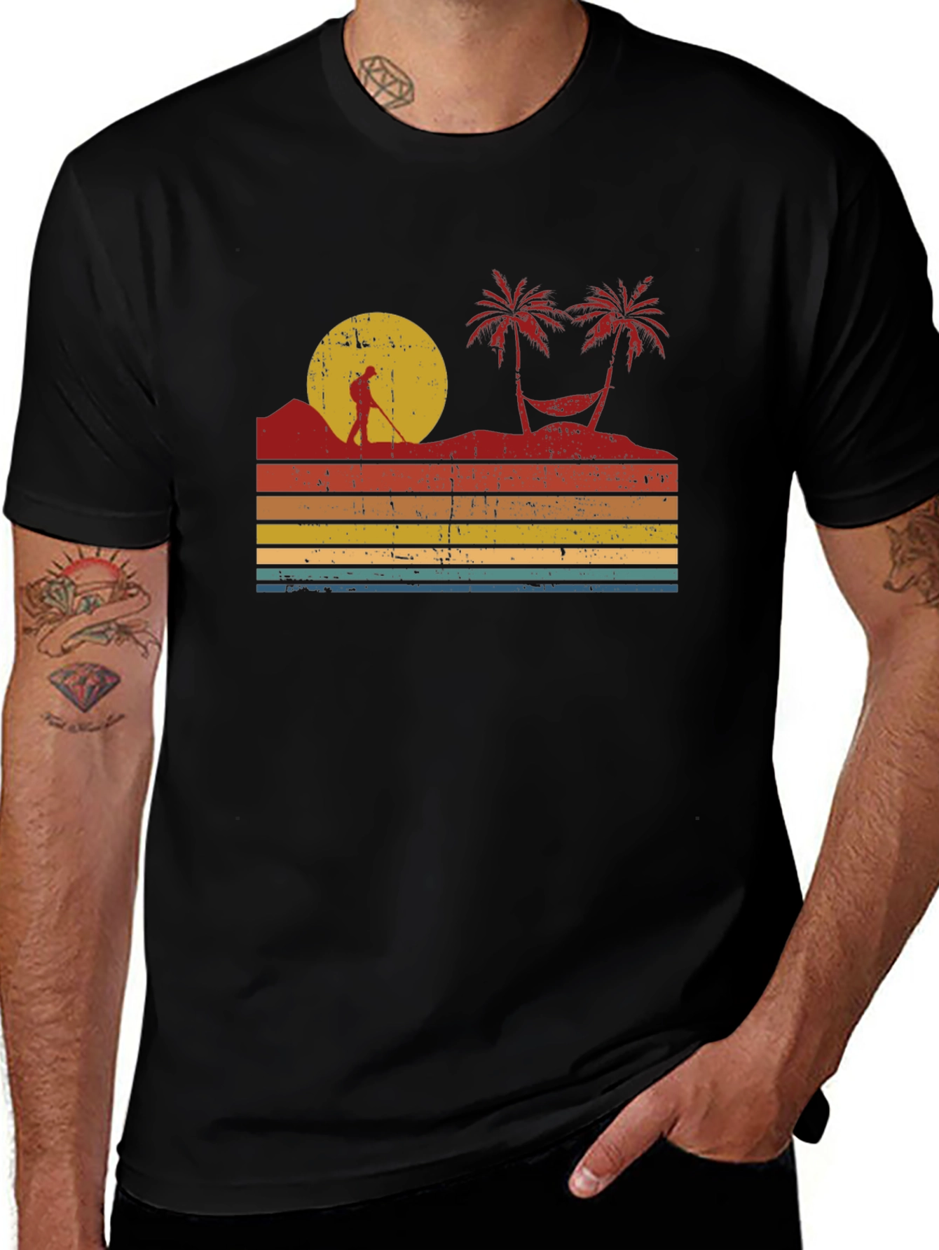 Variant 4 of Retro Sunset Beach T-Shirt