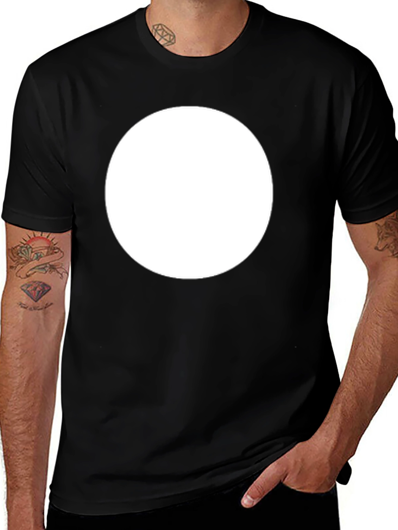 Variant 28 of Black T-Shirt with Circle Design