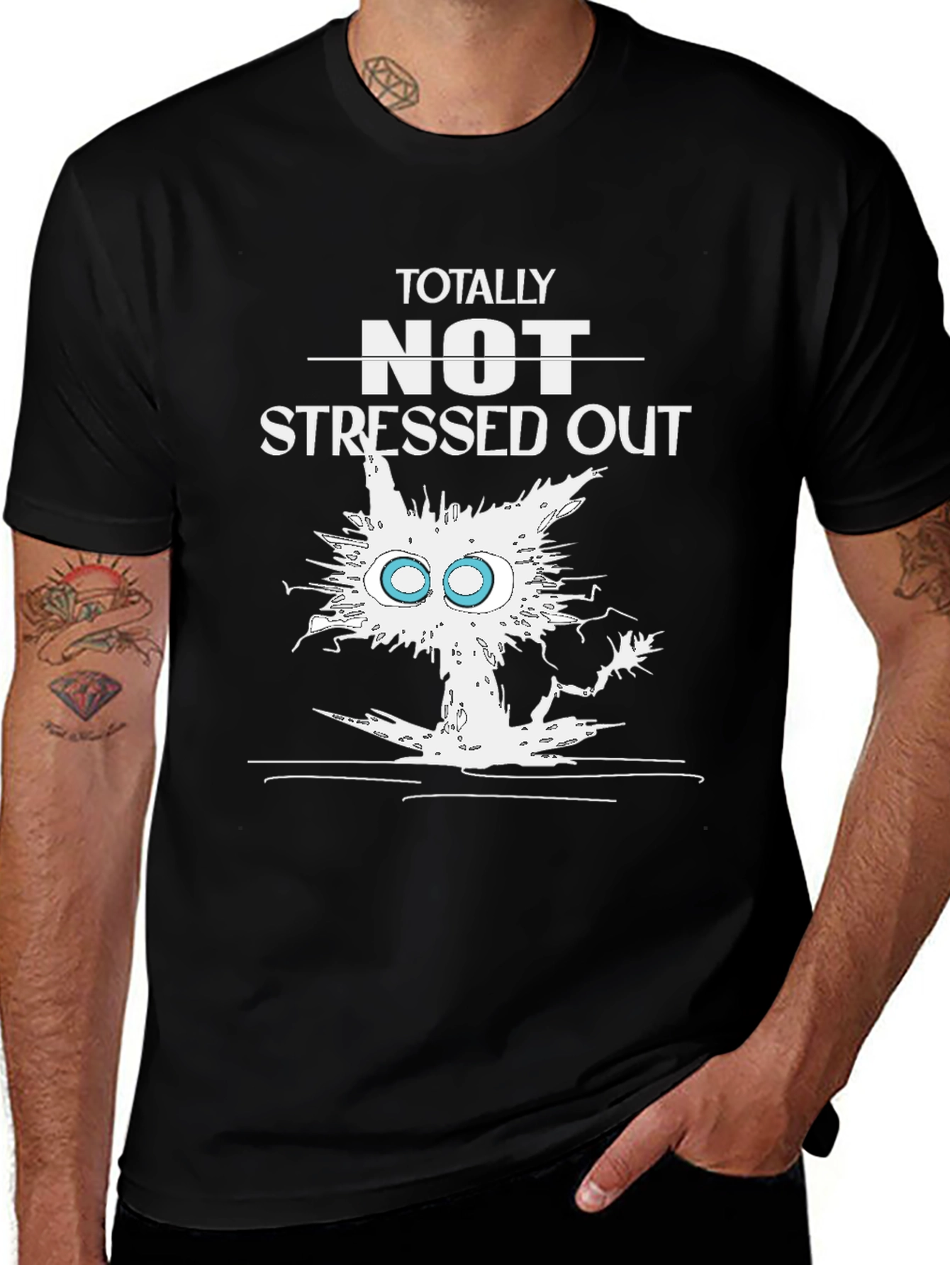 Variant 19 of Totally Not Stressed Out Cat Graphic Tee
