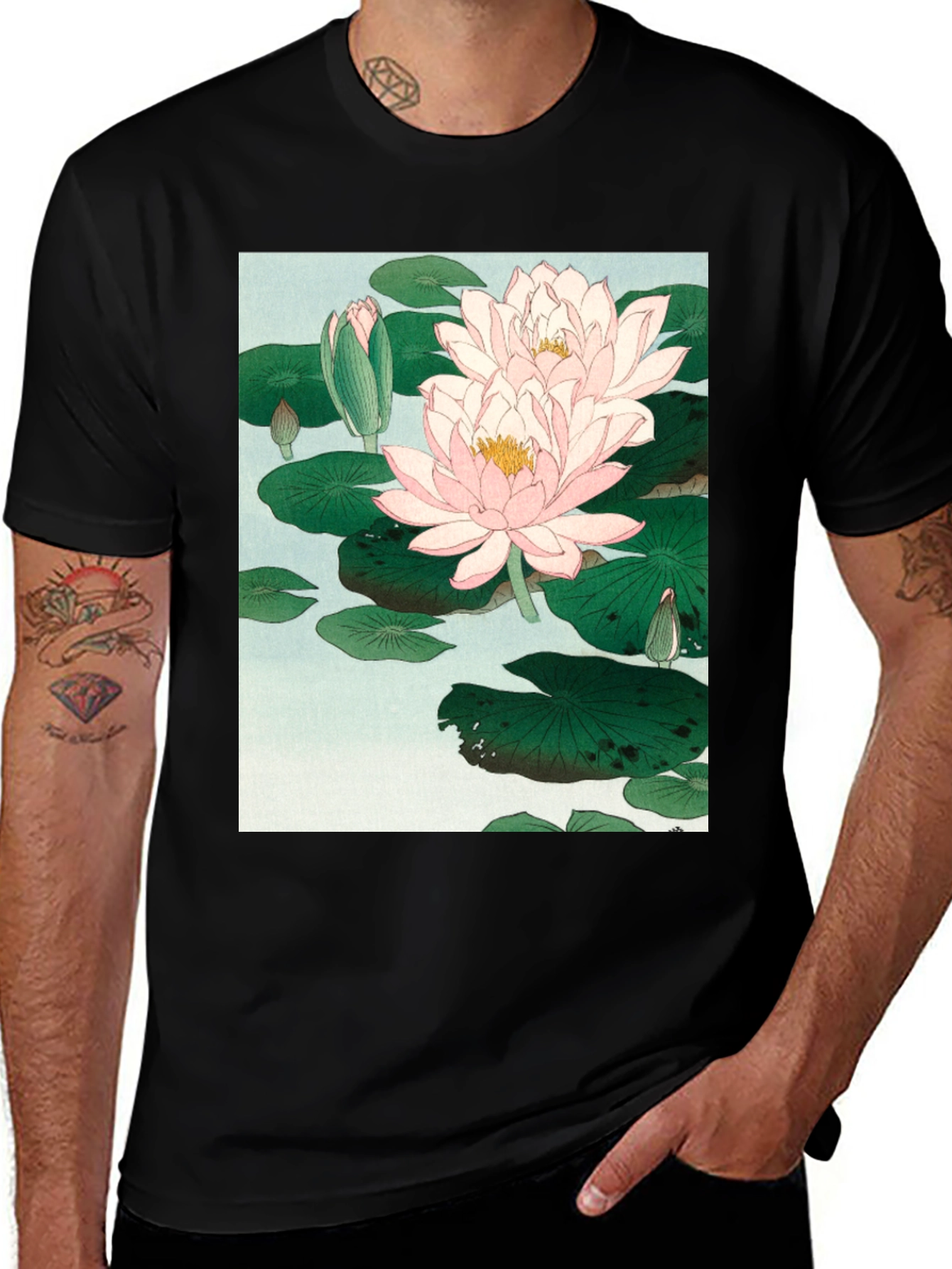 Variant 7 of Lotus Blossom Graphic Tee - Artistic Comfort