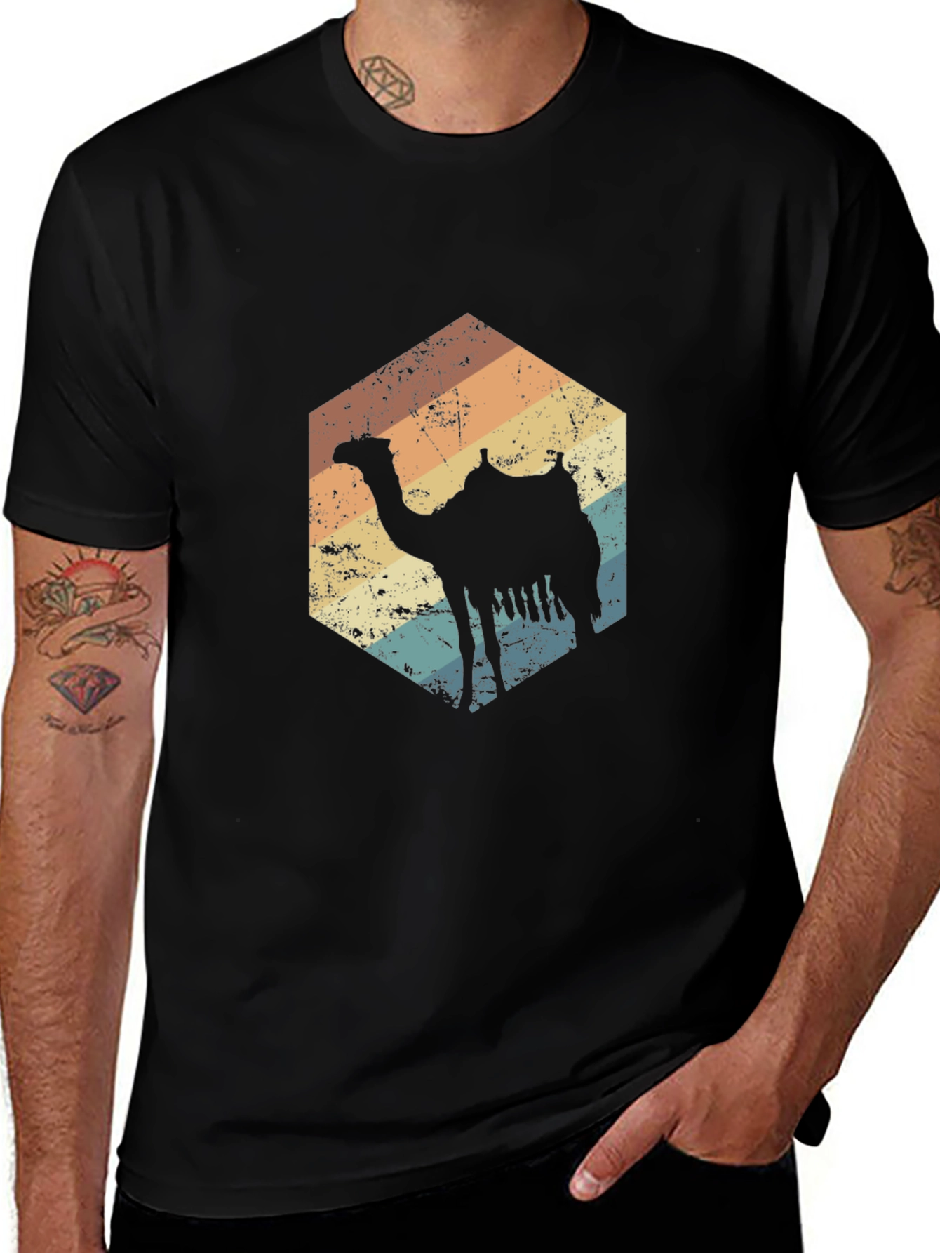 Variant 11 of Retro Camel T-Shirt - Vintage Desert Vibes