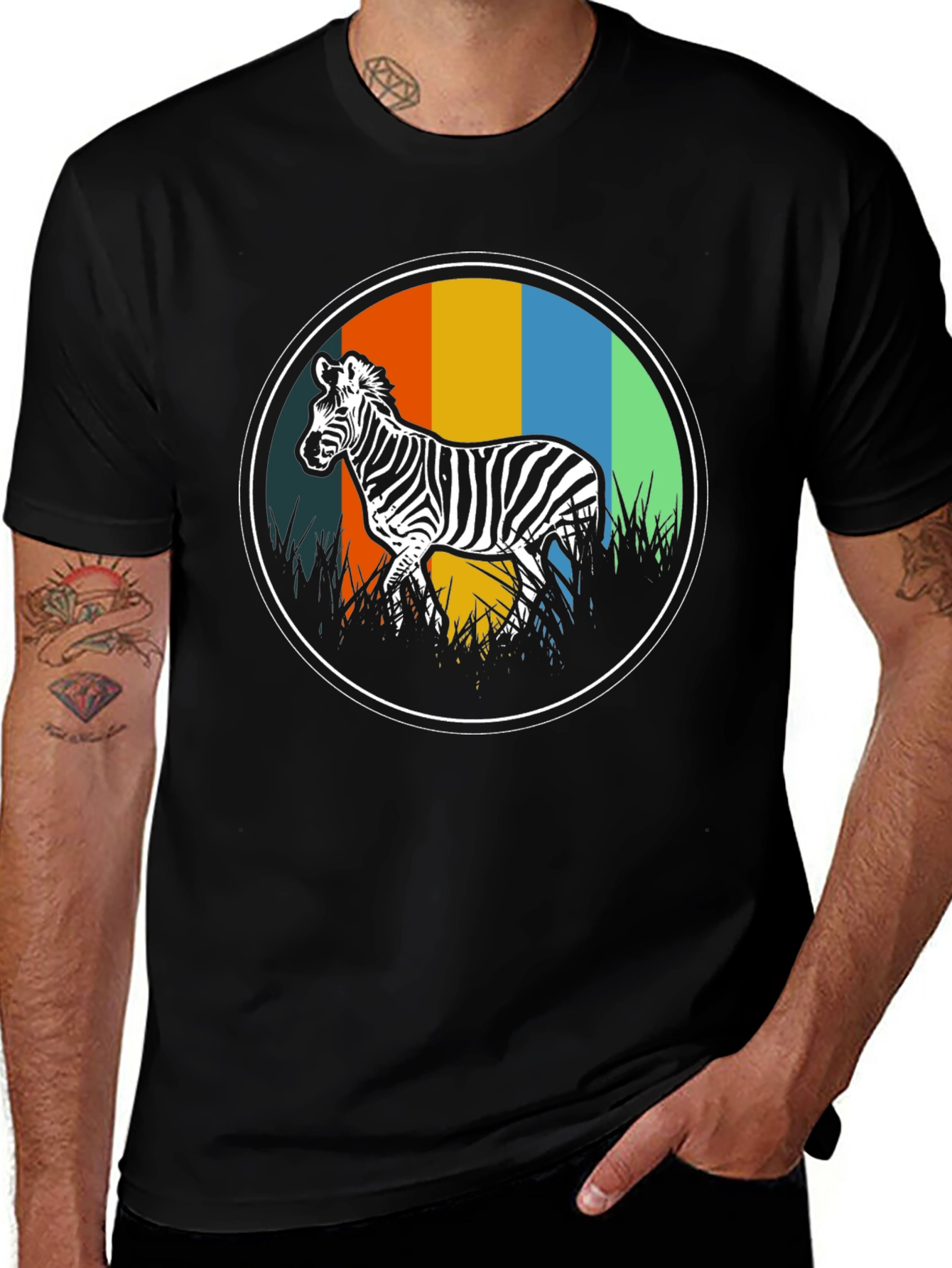 Variant 18 of Zebra Graphic T-Shirt - Retro Style
