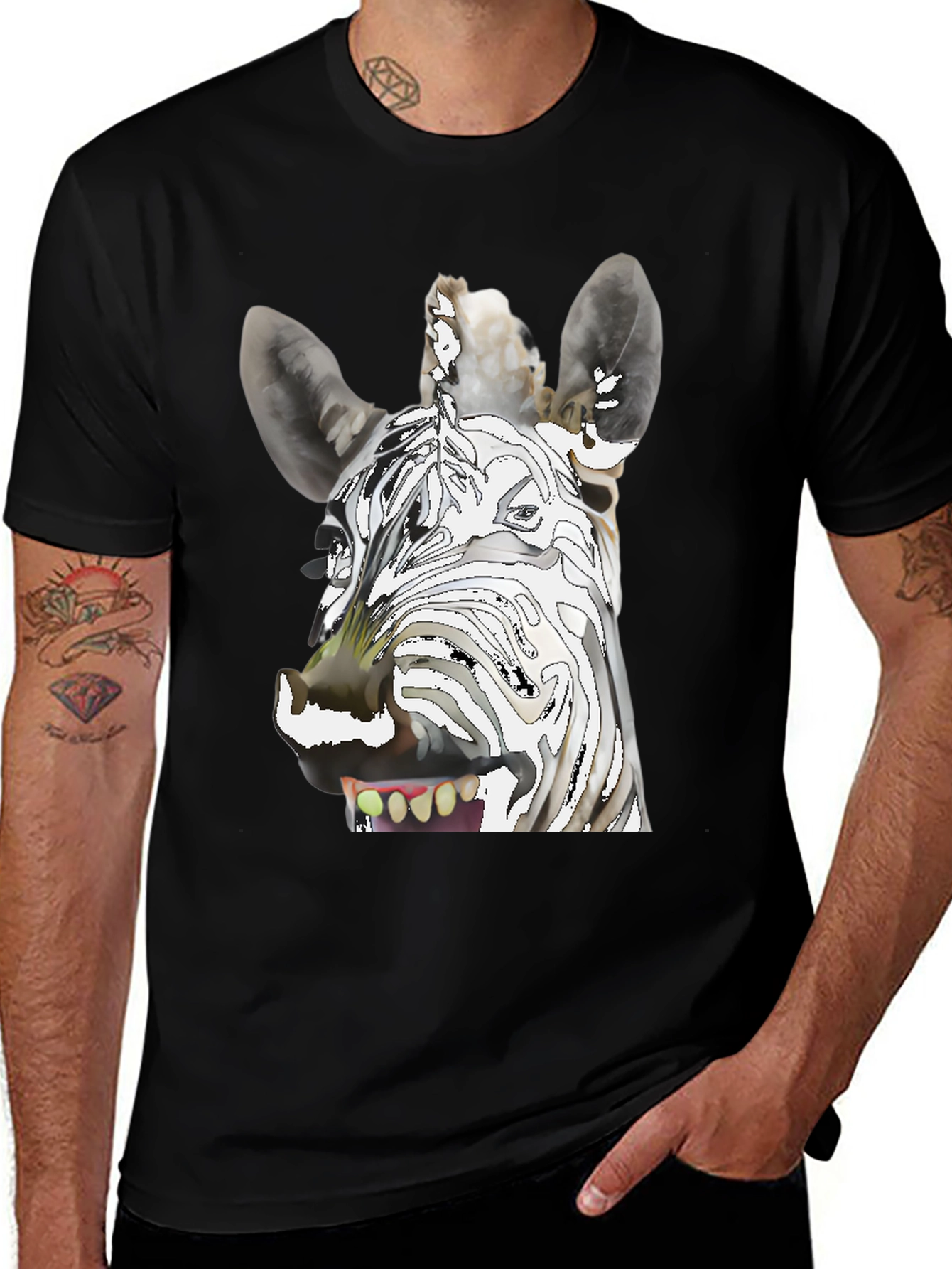 Variant 13 of Zebra Graphic T-Shirt - Unique & Fun Design