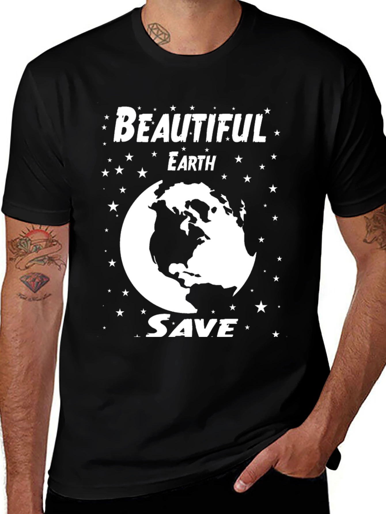 Save the Earth T-Shirt - Black Cotton Tee