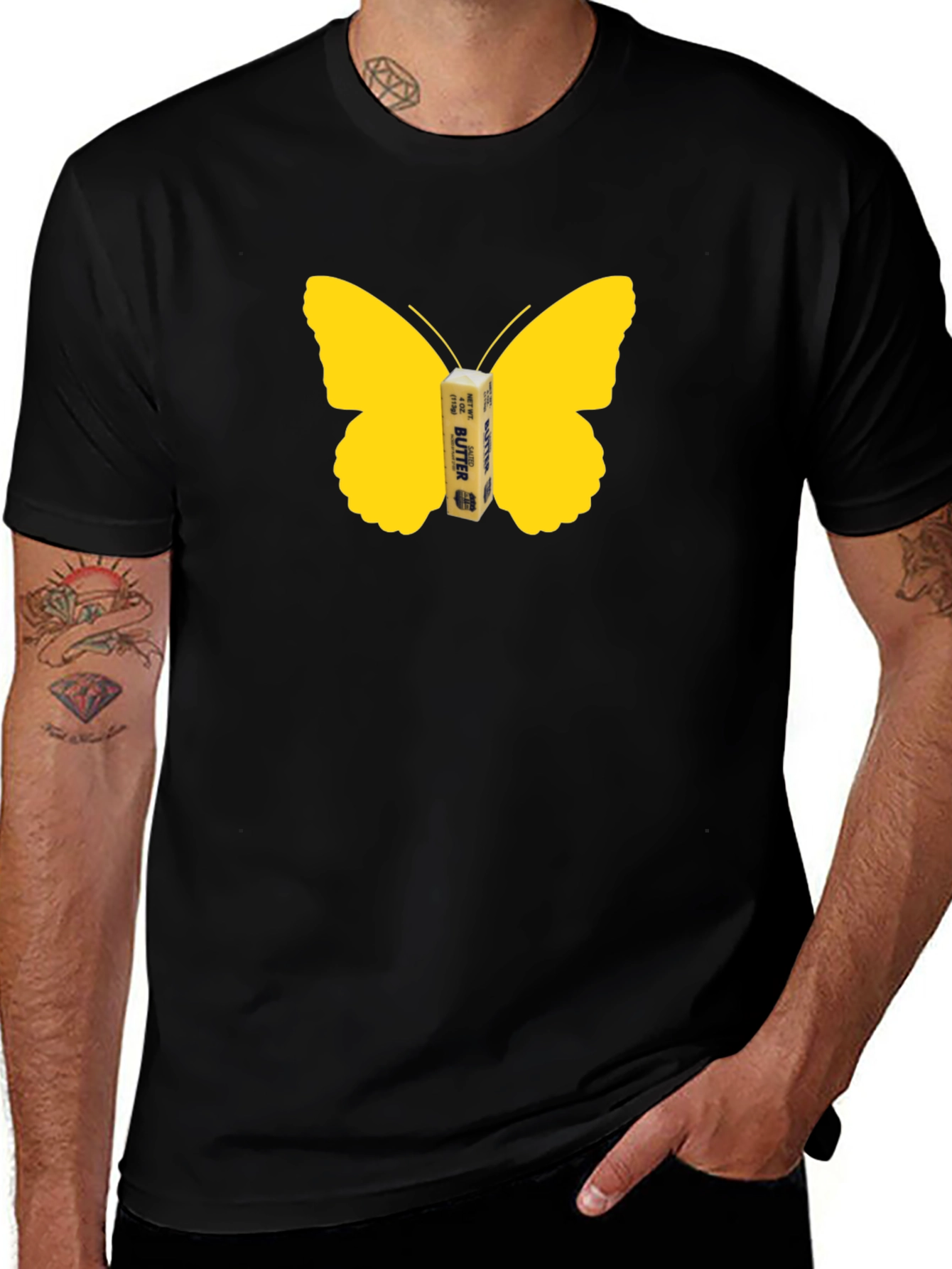 Variant 20 of Butterfly Butter Graphic Tee - Funny Food Shirt