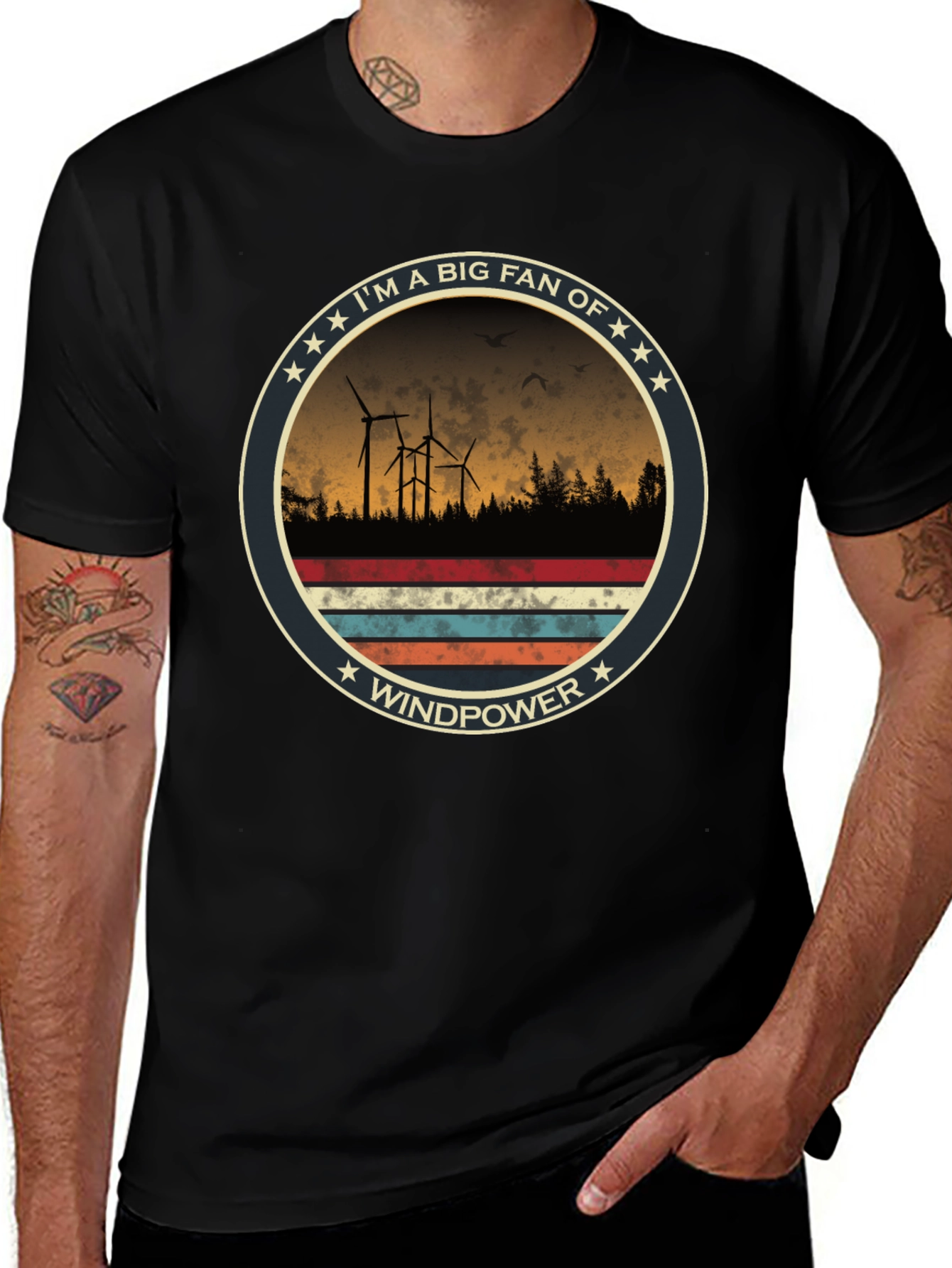 Variant 11 of Windpower Fan T-Shirt - Eco-Friendly Energy Tee