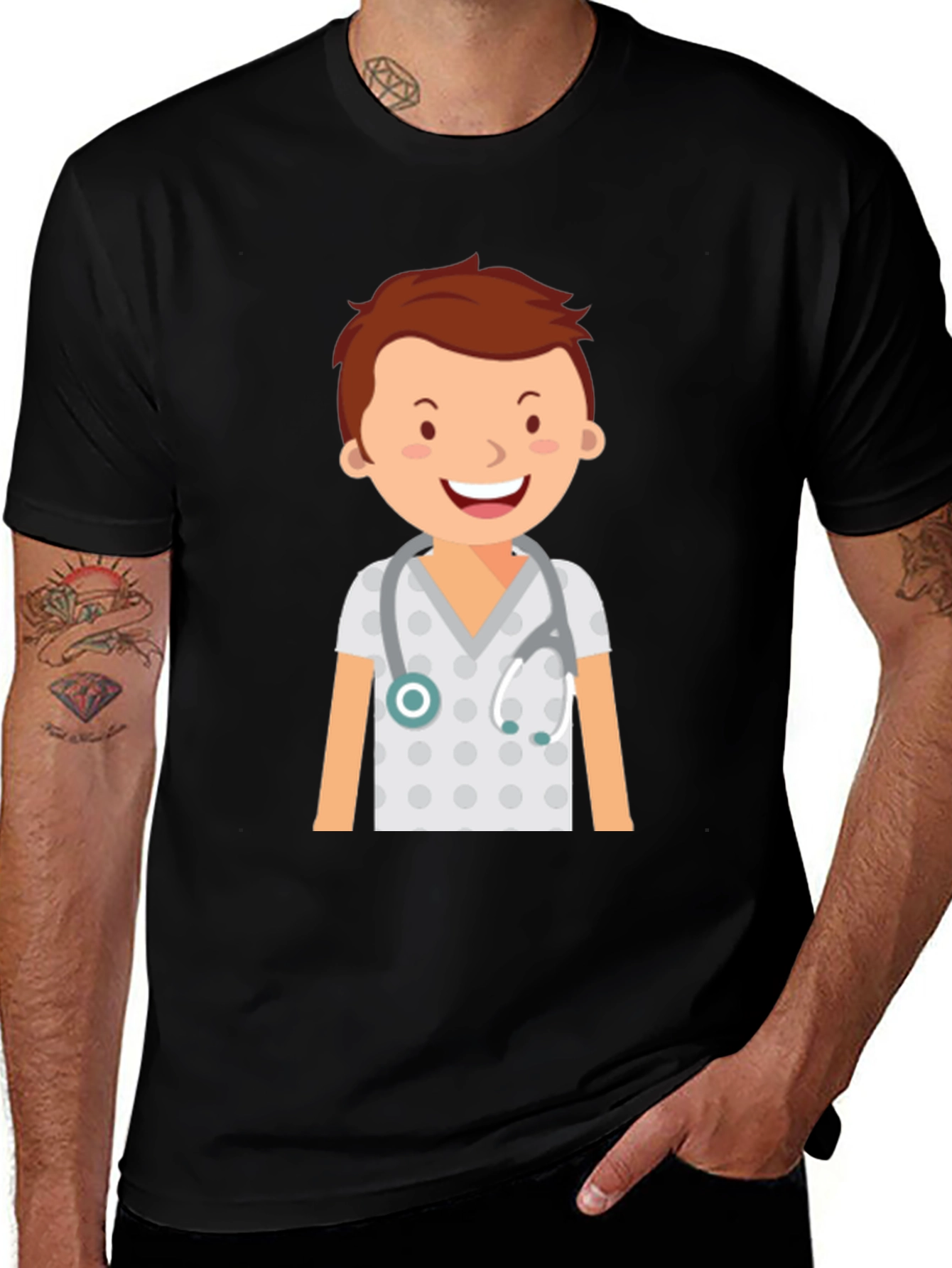 Variant 11 of Cartoon Doctor T-Shirt - Cute Medical Apparel