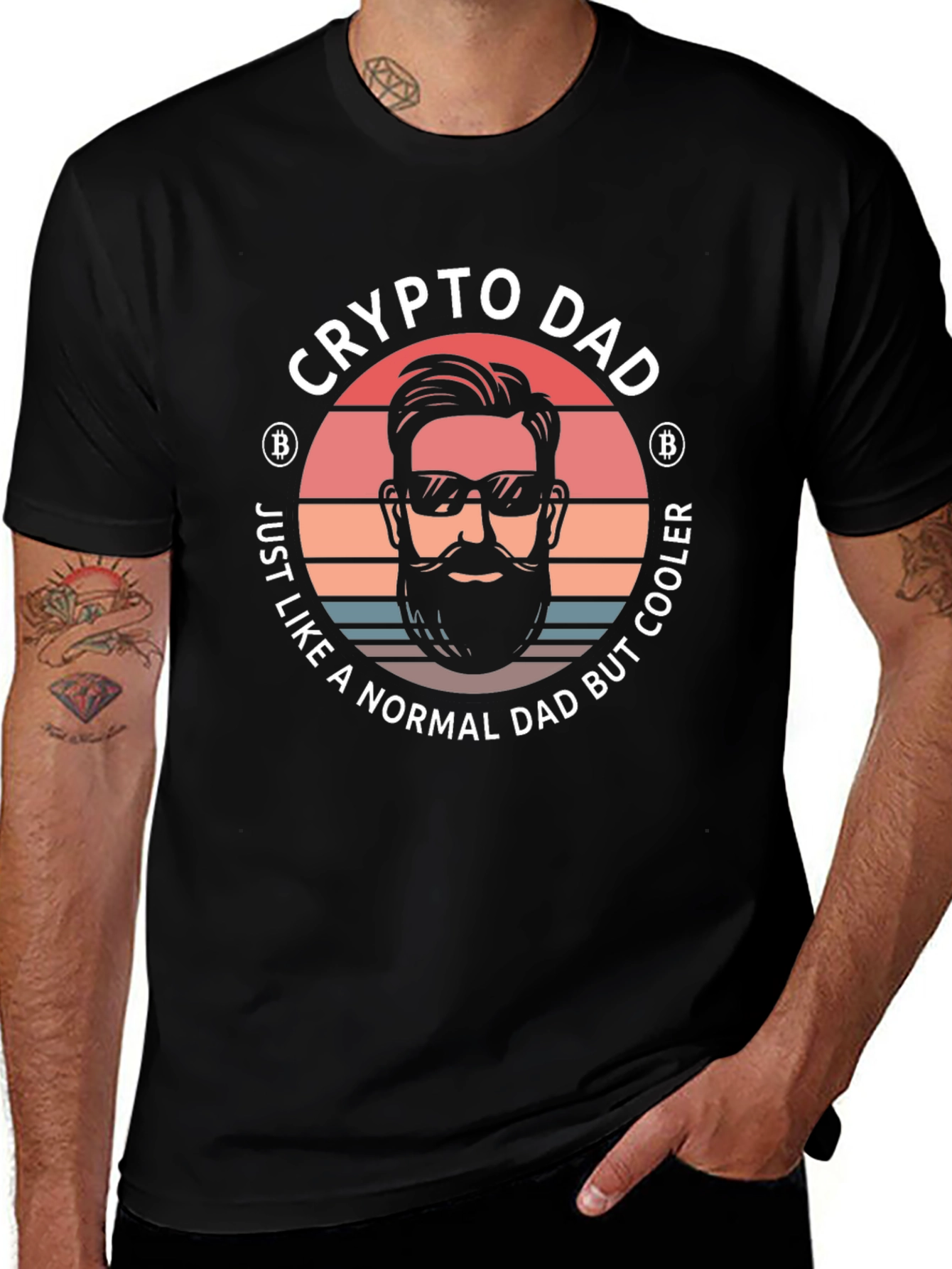 Variant 29 of Crypto Dad T-Shirt: Cool Bitcoin Father Tee