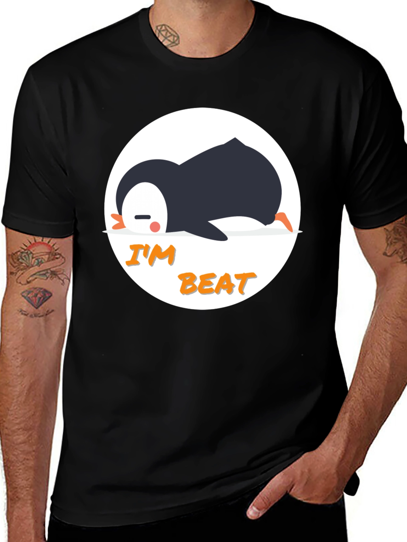 Variant 8 of I'm Beat Penguin Graphic T-Shirt