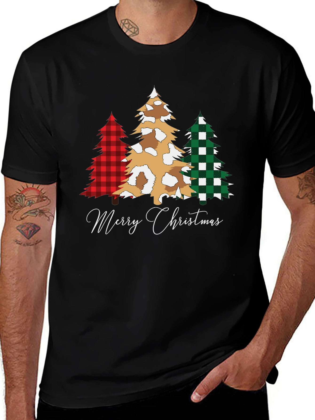 Variant 14 of Merry Christmas Trees Graphic Tee Shirt
