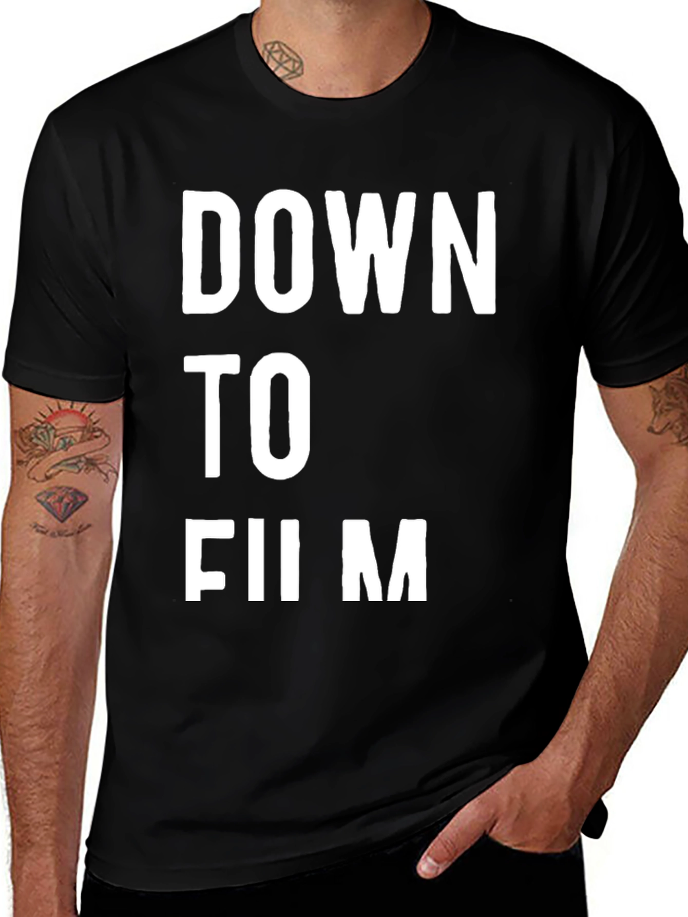 Variant 3 of Down to Film Black Graphic Tee