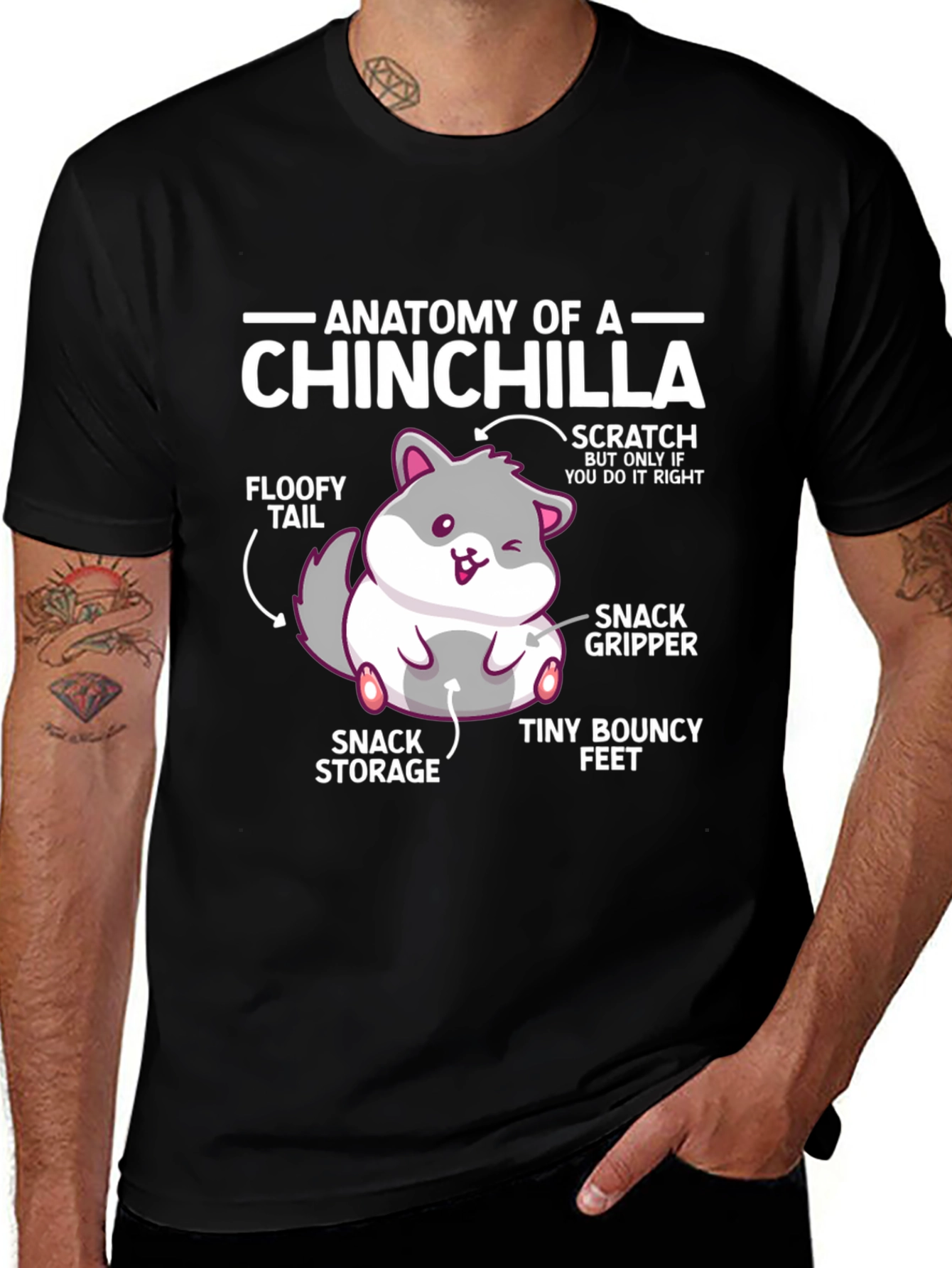 Variant 2 of Anatomy of a Chinchilla Graphic T-Shirt