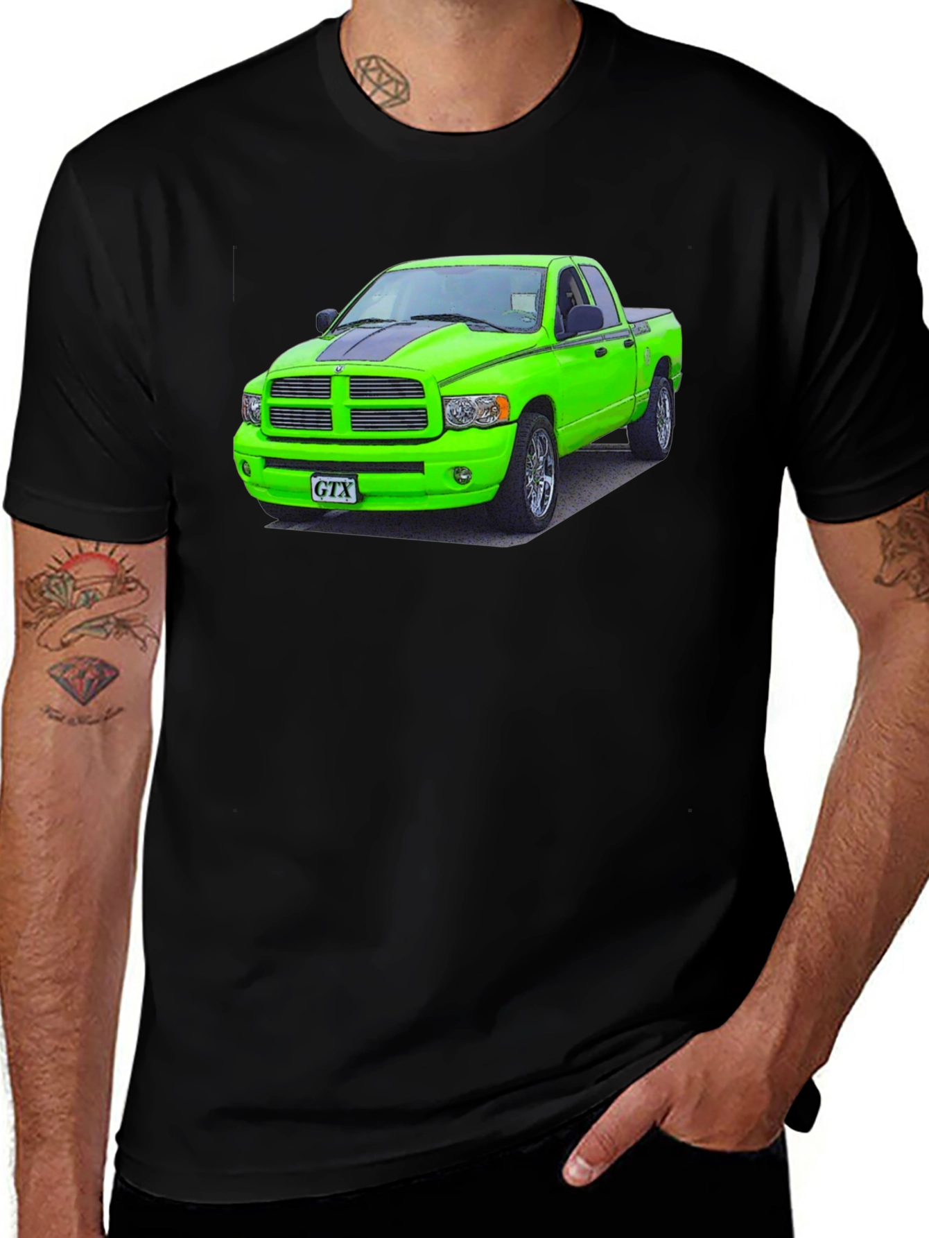 Dodge Ram GTX T-Shirt - Lime Green Truck Tee