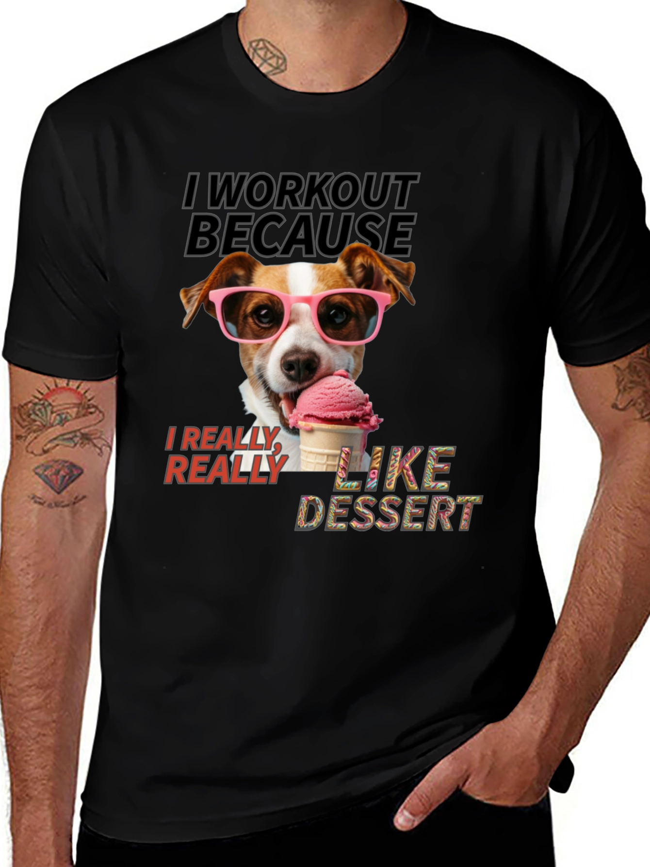 Variant 8 of Workout for Dessert T-Shirt