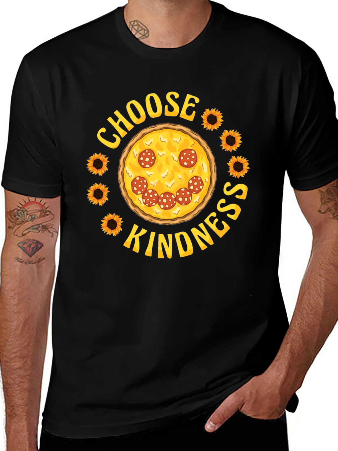 Variant 12 of Choose Kindness Pizza Graphic T-Shirt