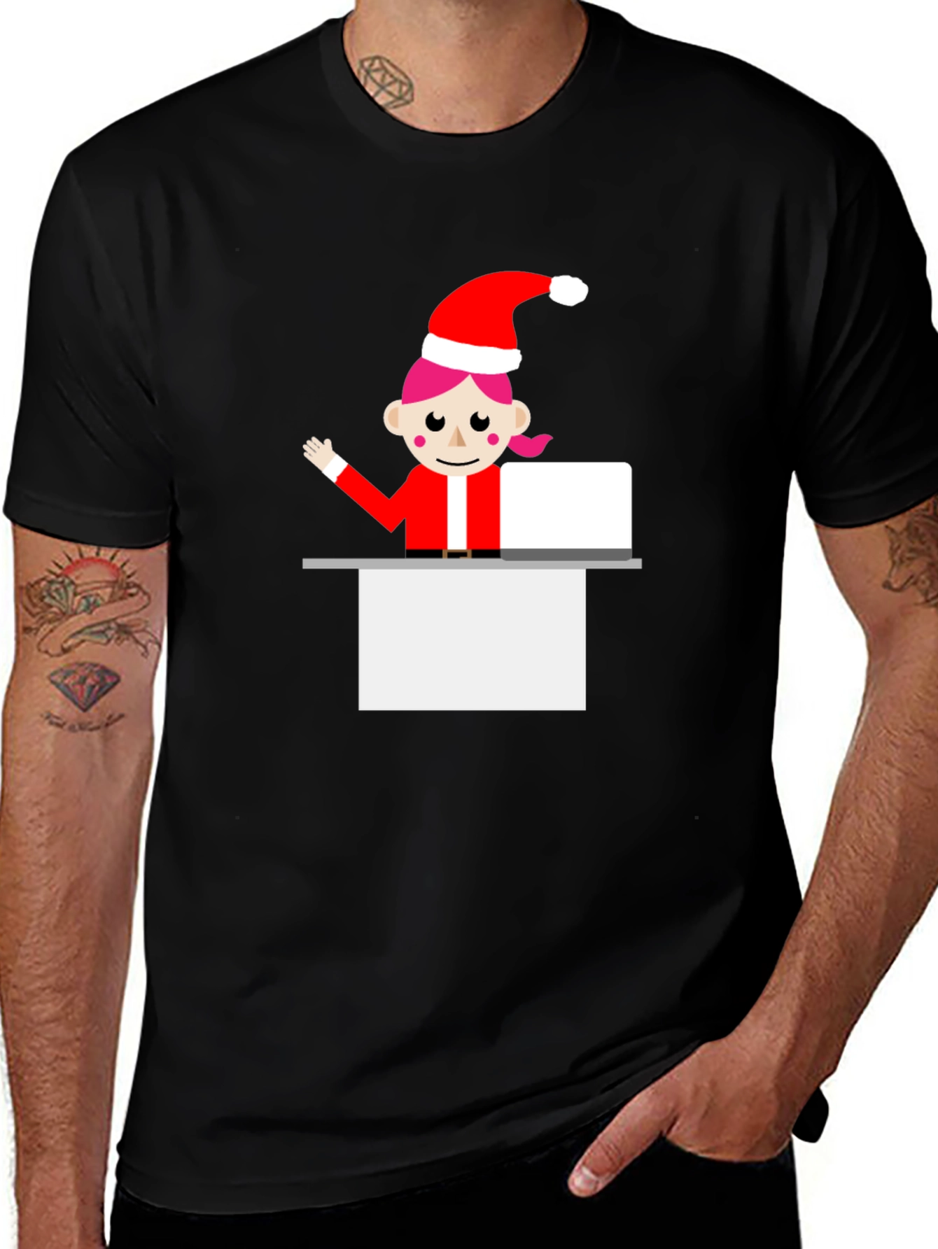 Variant 18 of Festive Elf Graphic Tee - Holiday Cheer T-Shirt