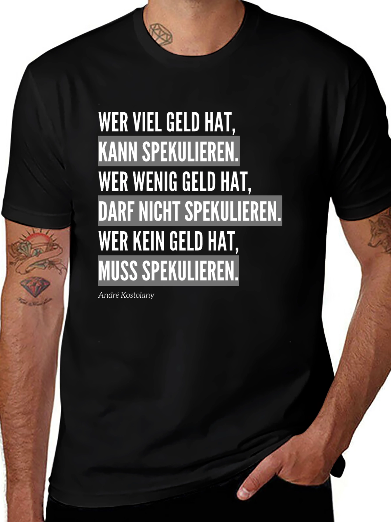 Variant 17 of Wer Viel Geld Hat T-Shirt - German Finance Quote