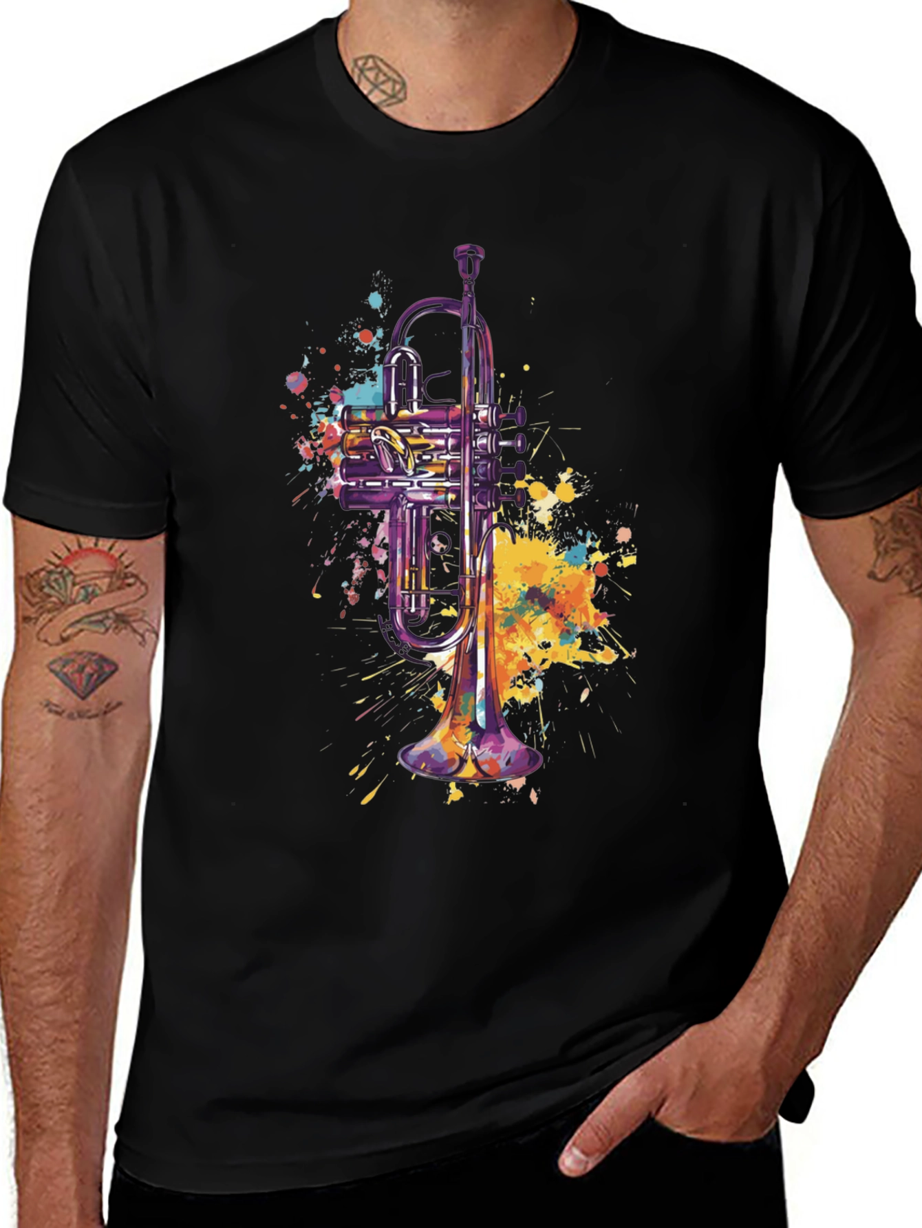 Variant 16 of Trumpet Watercolor Graphic Tee