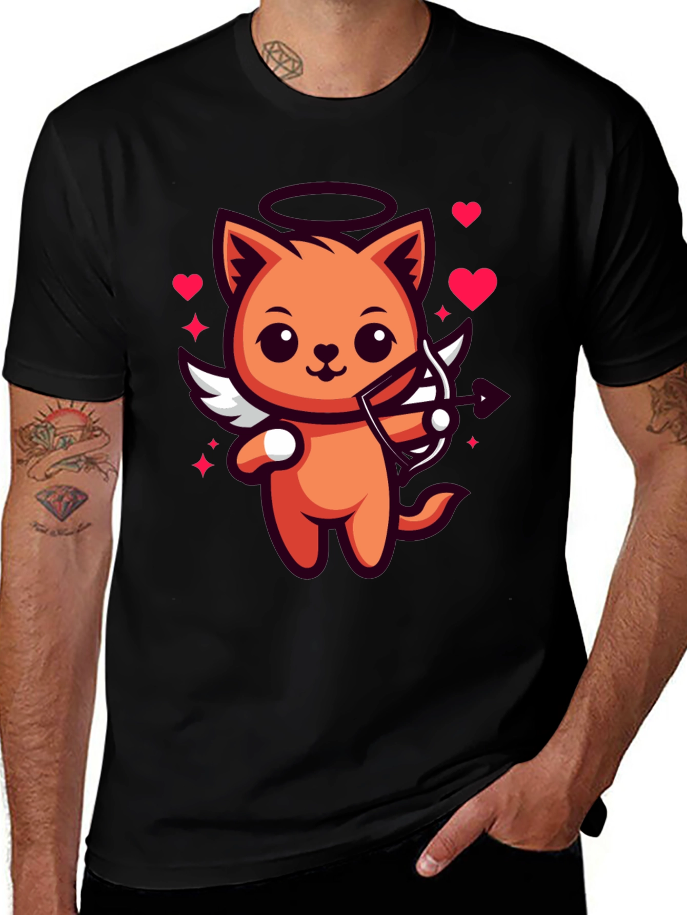 Variant 6 of Cupid Cat T-Shirt - Valentine's Day Tee