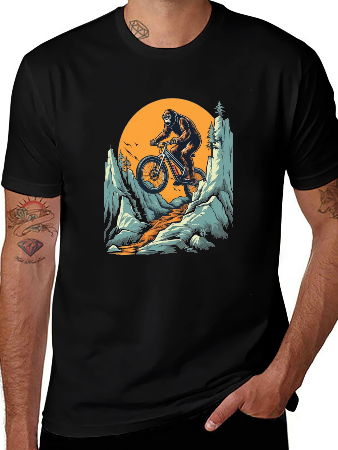 Variant 14 of Gorilla Mountain Biking T-Shirt - Adventure Tee